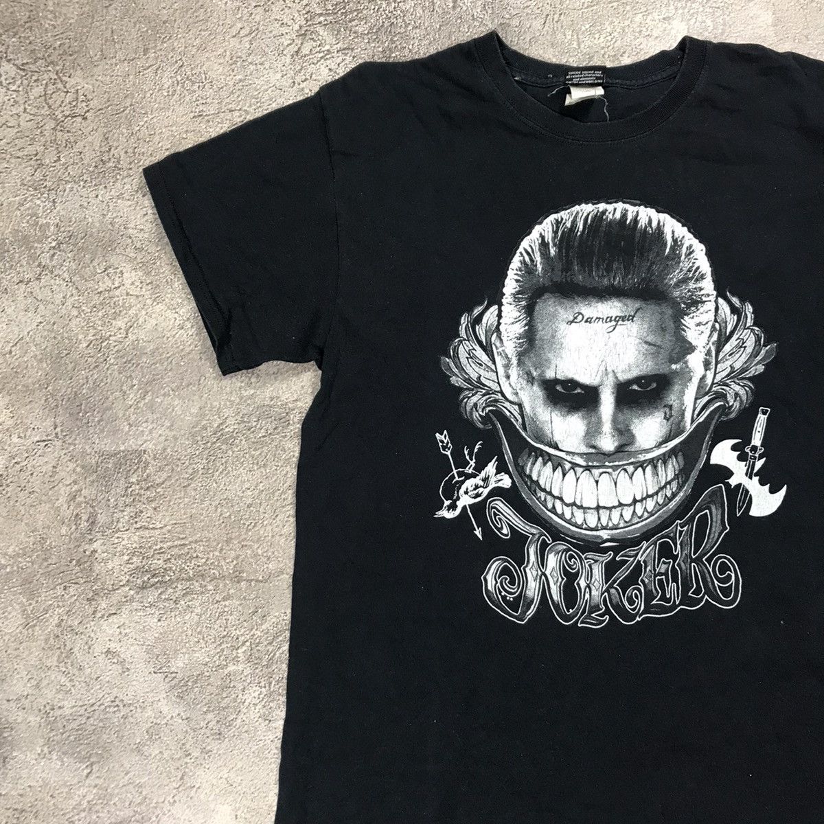 Vintage Vintage 90s Graphic Tee Joker Skull Horror Grunge Streetwear Size US L / EU 52-54 / 3 - 3 Thumbnail