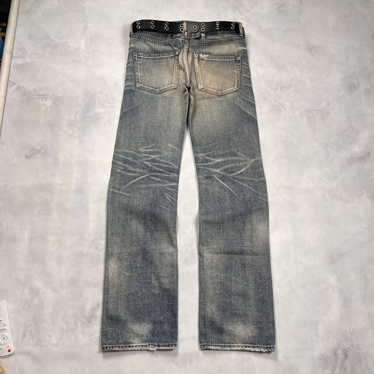 Japanese Brand Vtg Selvedge Denim Pants Buckel Back Stunning Lure Size US 29 - 9 Thumbnail