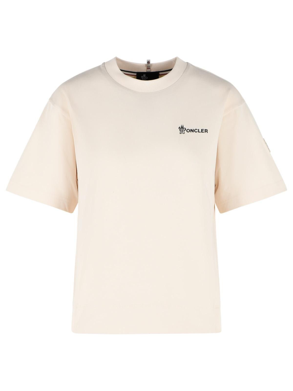 Moncler Grenoble MONCLER GRENOBLE Ivory White Cotton T-Shirt Size M / US 6-8 / IT 42-44 - 1 Thumbnail