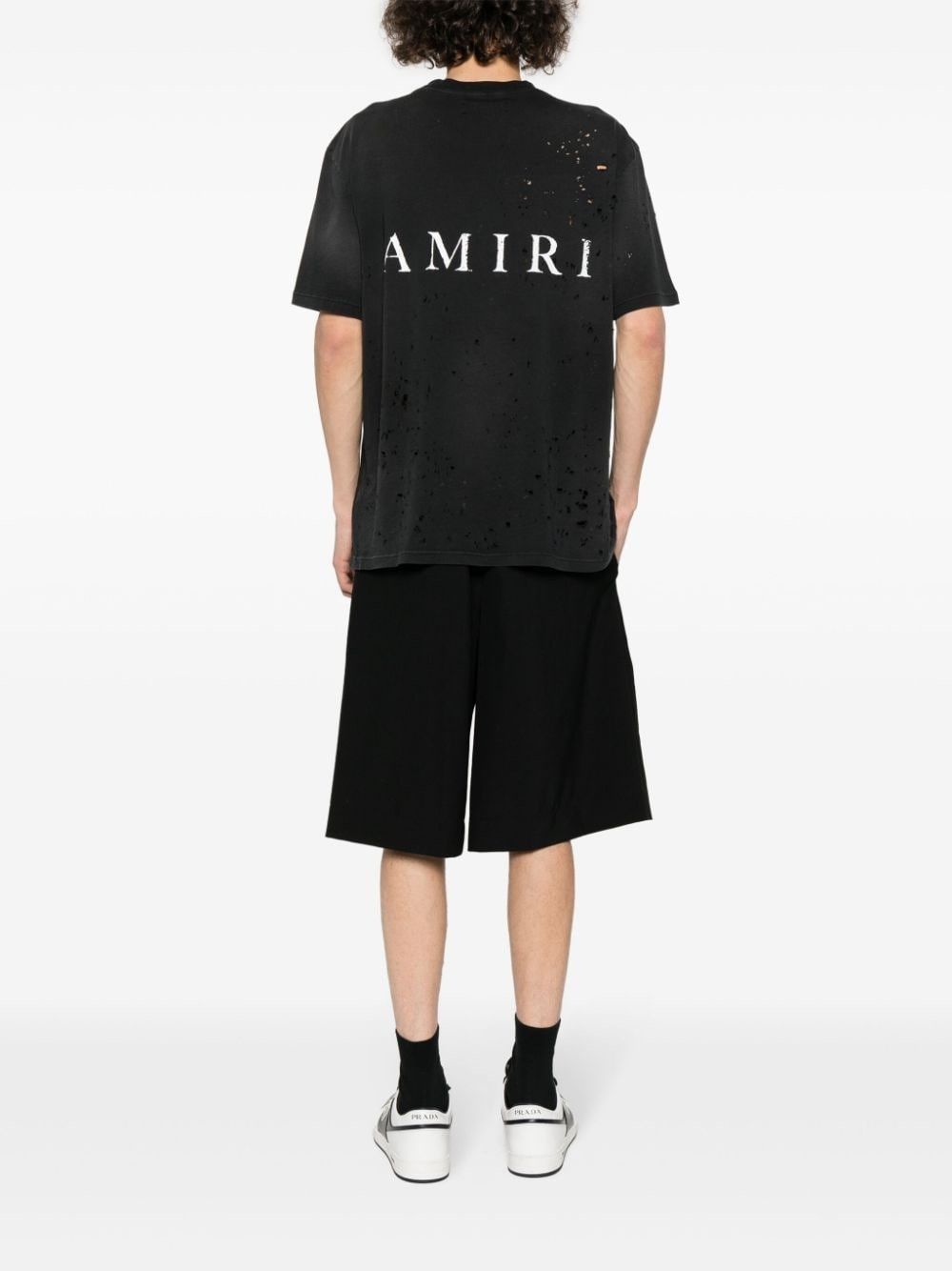 Amiri o1s1wg110825 Distressed Logo-Print T-Shirt in Black Size US L / EU 52-54 / 3 - 2 Thumbnail