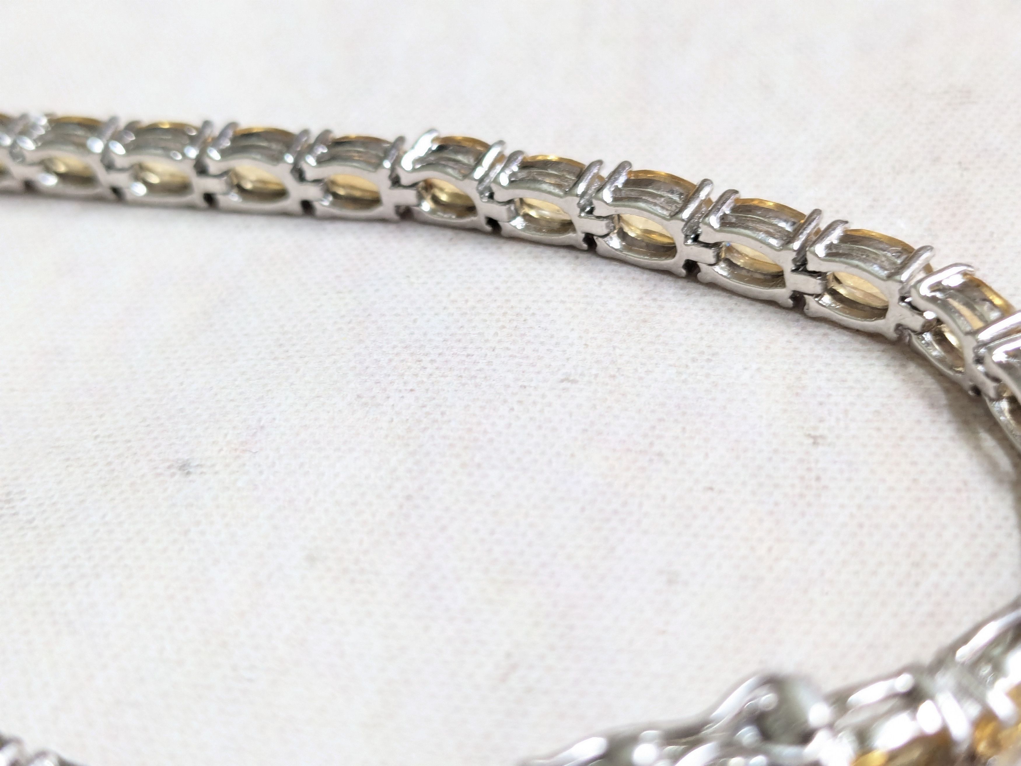 Sterling Silver Sterling Silver Tennis Bracelet Yellow Citrine Oval 8 Size ONE SIZE - 13 Thumbnail