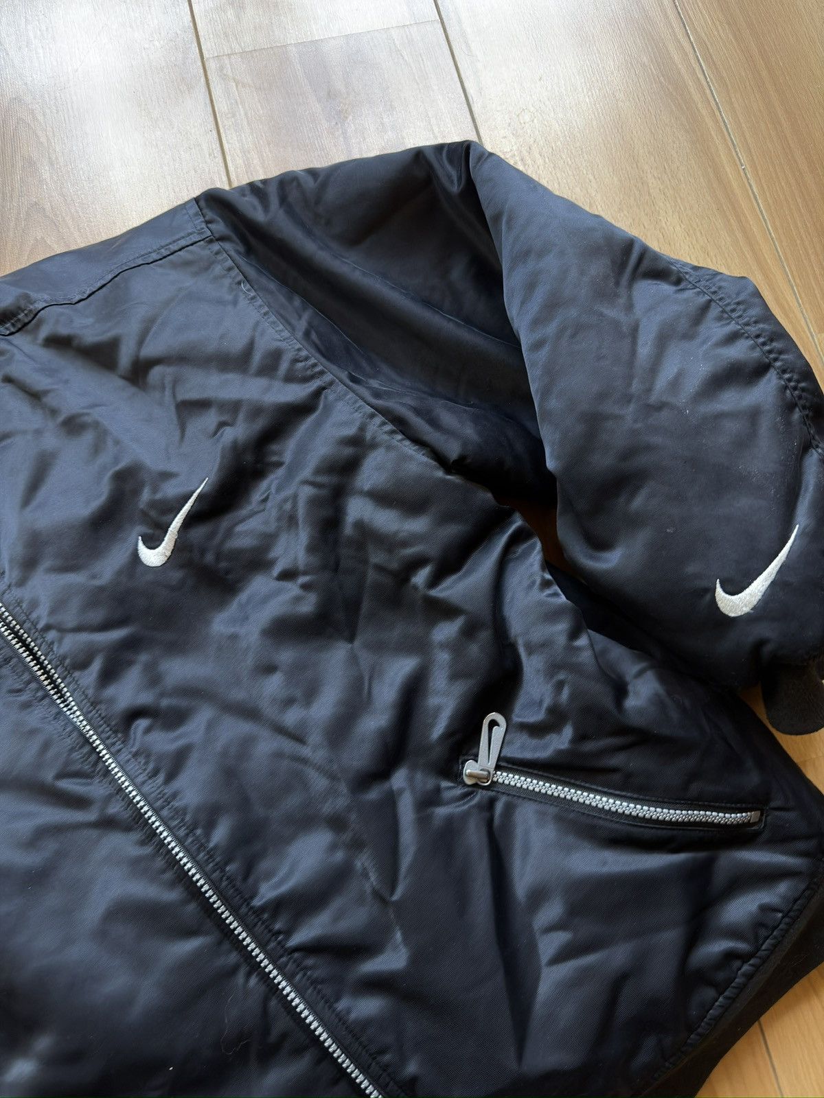 Nike Nike vintage black bomber jacket big logo Size US M / EU 48-50 / 2 - 9 Thumbnail