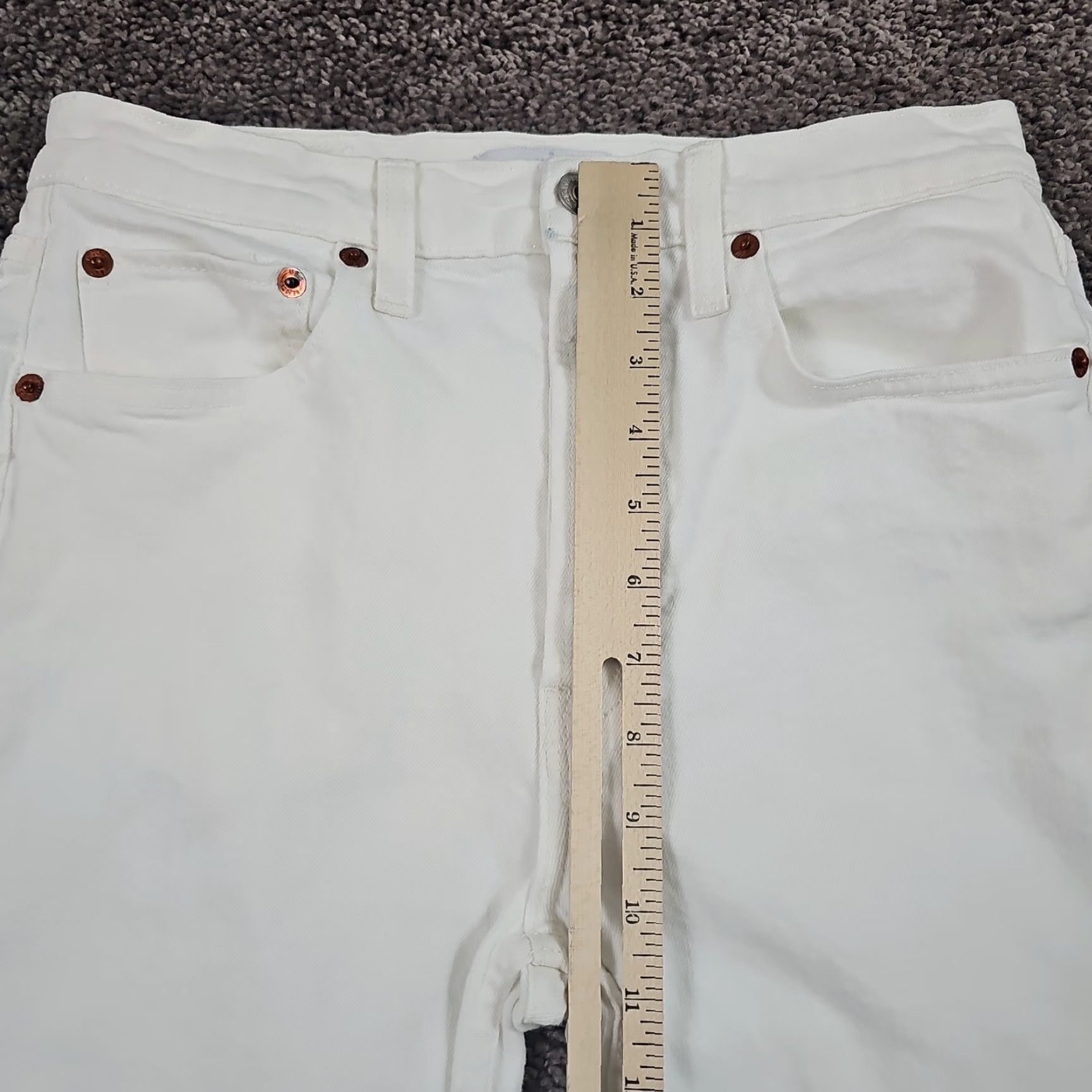 RE/DONE Redone Jeans Womens 27 Skinny White Ankle Crop High Rise Stretch USA 26x29 Size 27" / US 4 / IT 40 - 4 Thumbnail