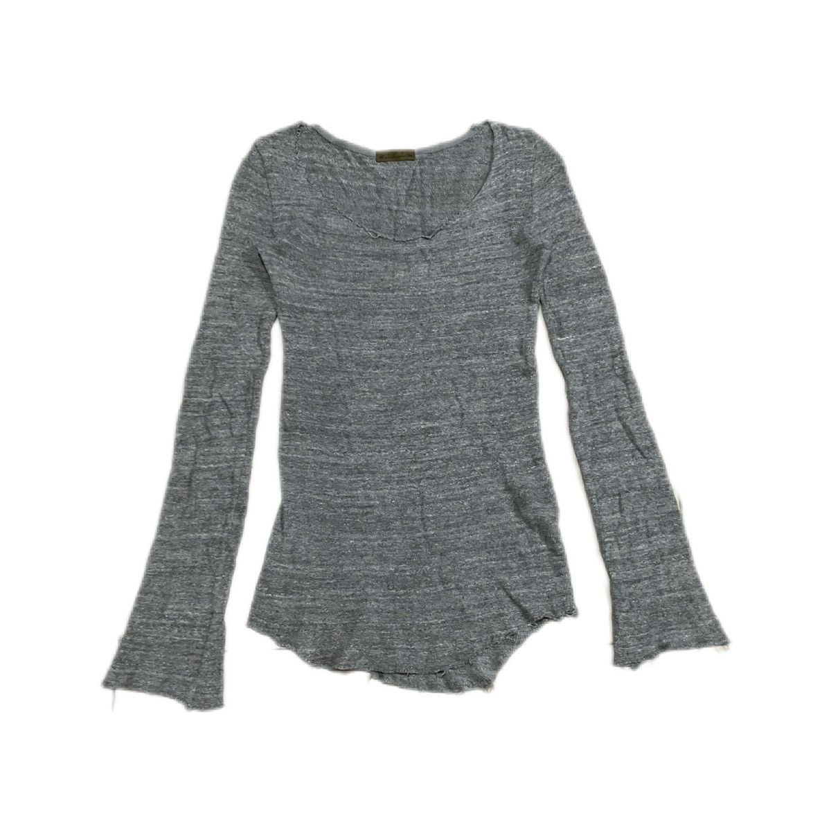 Pre-owned Hysteric Glamour X If Six Was Nine Y2k Archived G.o.a Asymmetrical Frayed Long Sleeve Shirt In Grey