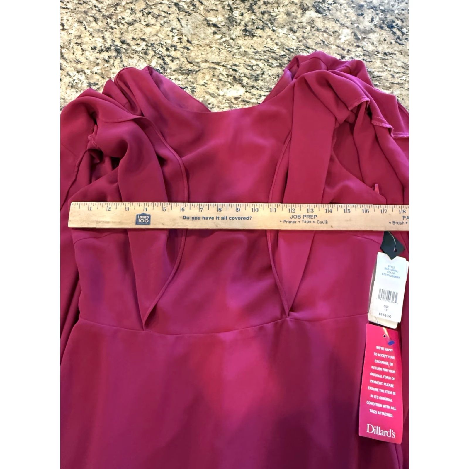 Vintage H HALSTON Dark Pink Wild Berry Cape Sleeve Dress 10 Cocktail Wedding Womens Short Sheath New with Tags Size L / US 10 / IT 46 - 5 Thumbnail