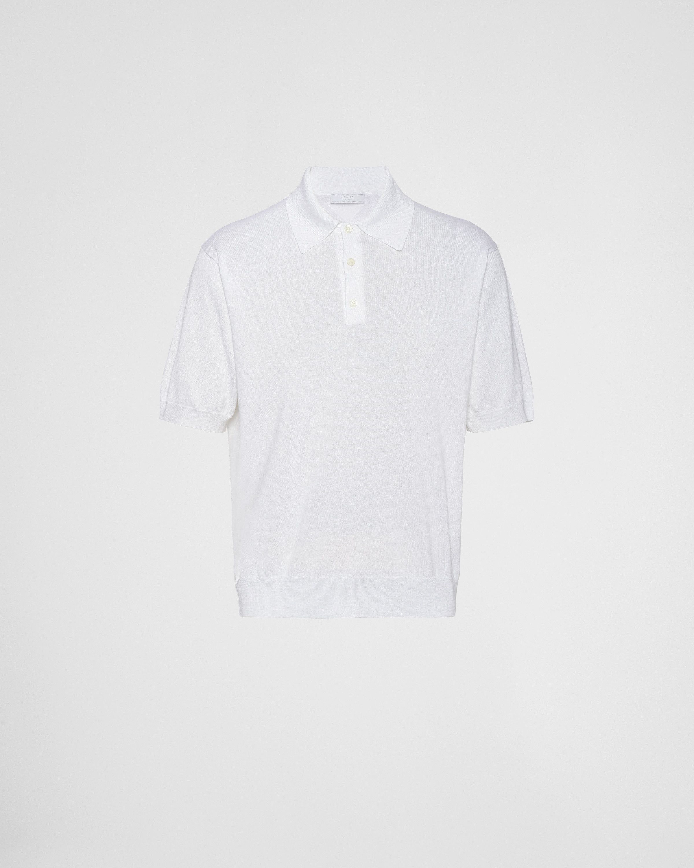 Prada o1bcso1str1025 Superfine Cotton Polo Shirt in White Size US L / EU 52-54 / 3 - 1 Thumbnail