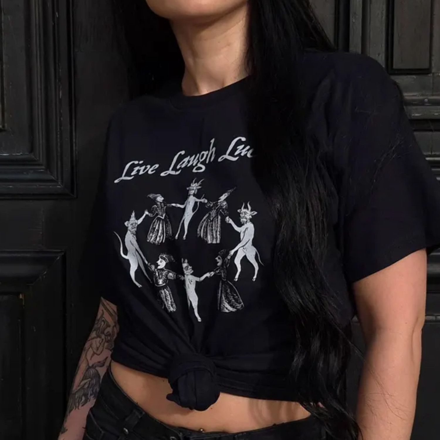 Japanese Brand Live Laugh Lucifer Shirt, Witches Sabbath, Witchcraft Shitt Size US L / EU 52-54 / 3 - 3 Thumbnail