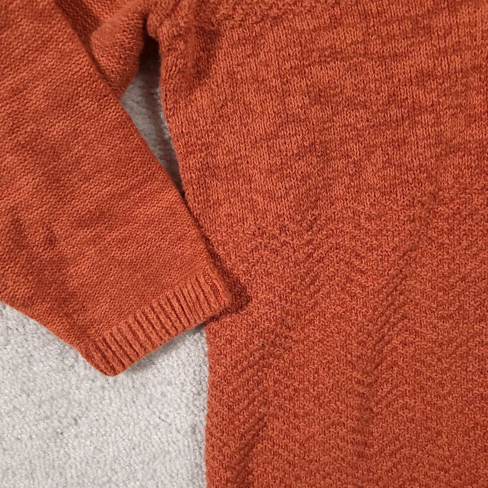 Vintage Christopher & Banks Sweater Women’s Large Orange 3/4 Sleeve V-Neck Knit Size L / US 10 / IT 46 - 5 Thumbnail