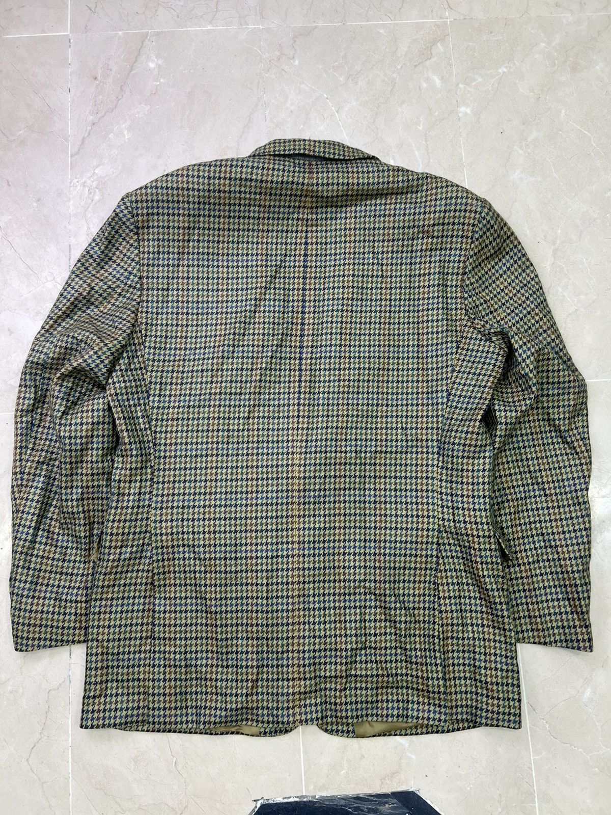 Nobless Couture Vintage 1980s Noblesse Funren Wool Cashmere Houndstooth Blaz Size 44R - 11 Thumbnail