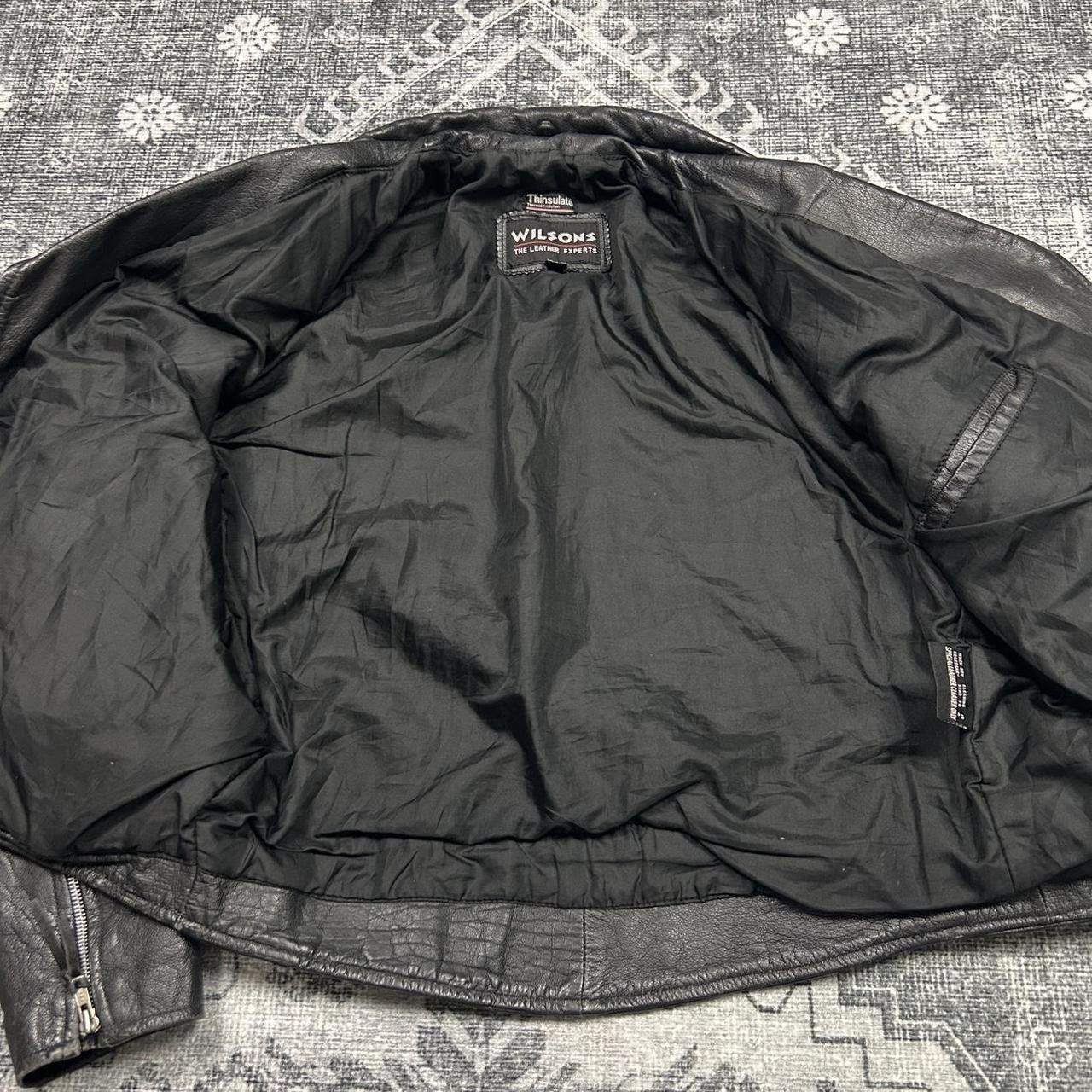 Wilsons Leather XL wilson’s thinsulate vintage Black leather biker jacket Size US XL / EU 56 / 4 - 3 Thumbnail