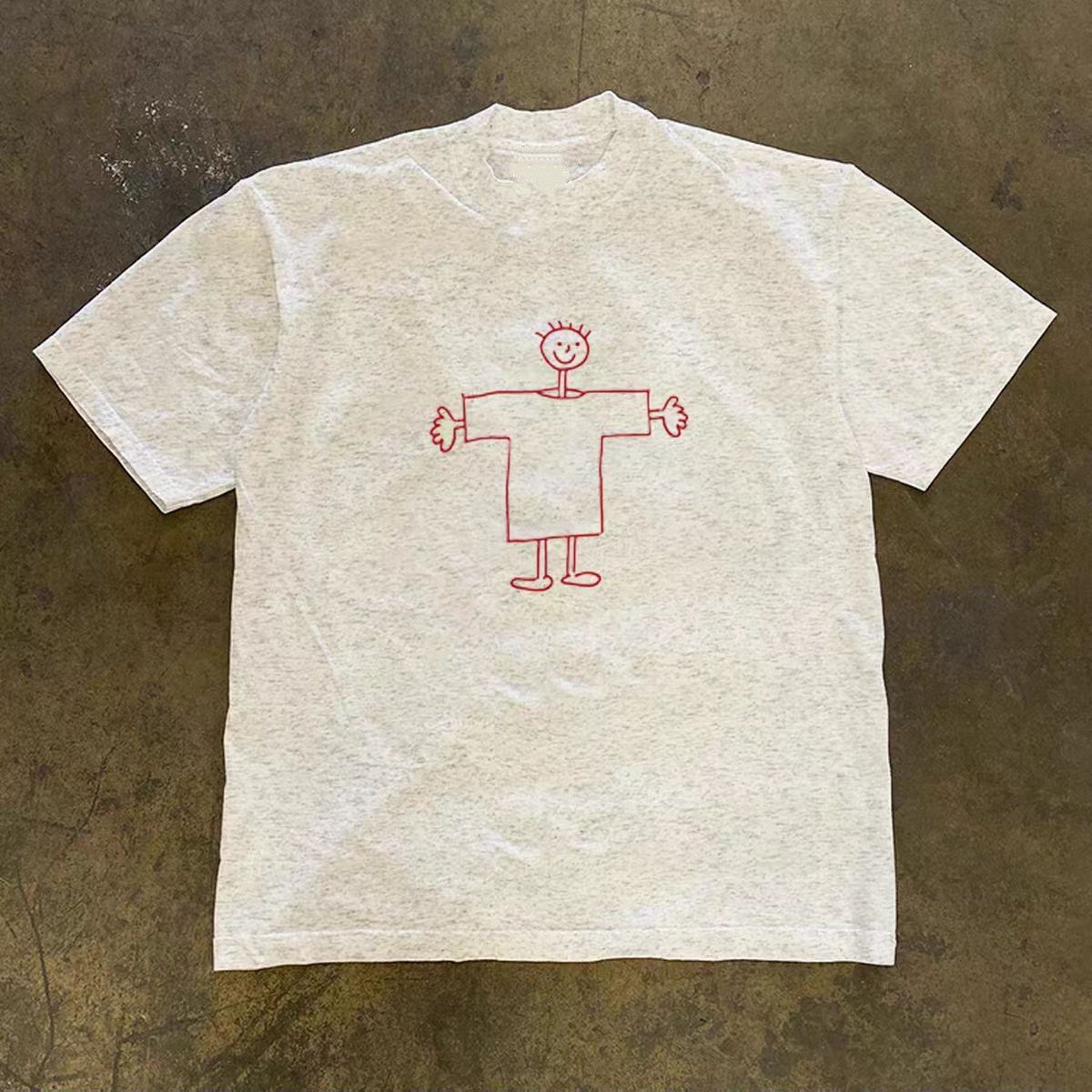 Vintage Grey washed retro boy print t-shirt Size US L / EU 52-54 / 3 - 1 Thumbnail