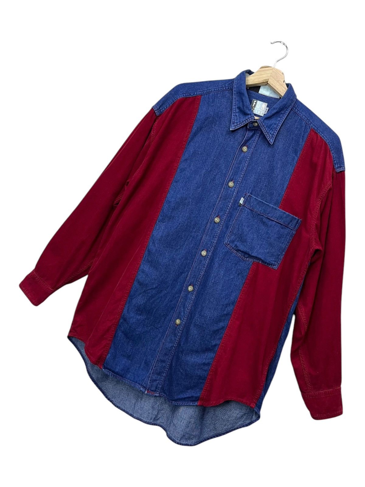 Kansai Yamamoto 🔥RARE 90’s KANSAI MAN FUN JEANS 7 Cuts Hybrid Cotton Shirts Size US M / EU 48-50 / 2 - 1 Thumbnail