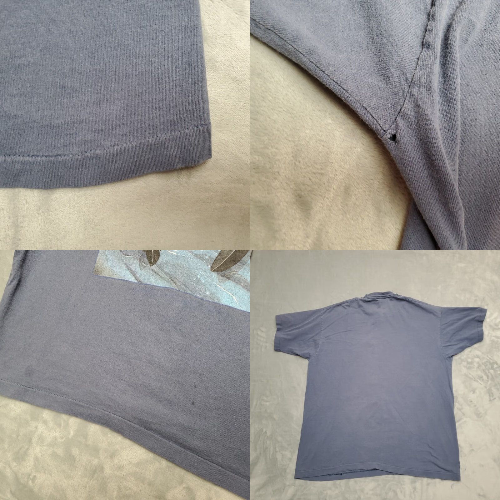 Fruit Of The Loom VINTAGE Nature T Shirt Mens 2XL Blue Native Outdoors Wolf Moonlight TEE Made in USA Size US XXL / EU 58 / 5 - 8 Thumbnail