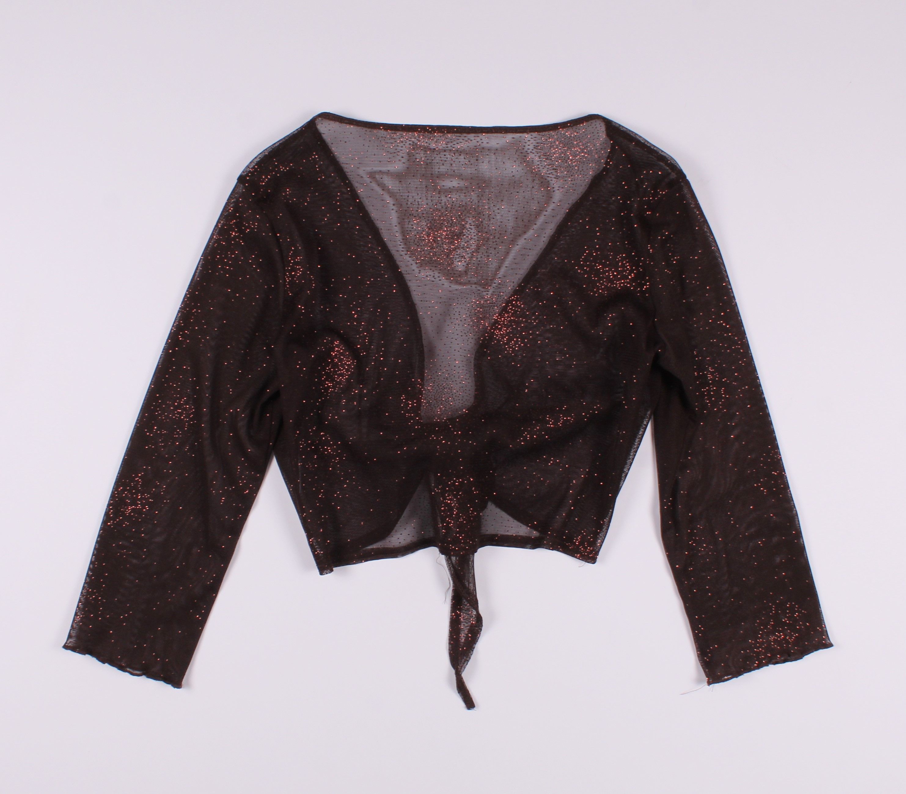Vintage Vintage Y2K Mesh Sparkle Bolero Cropped Top Size ONE SIZE - 6 Thumbnail