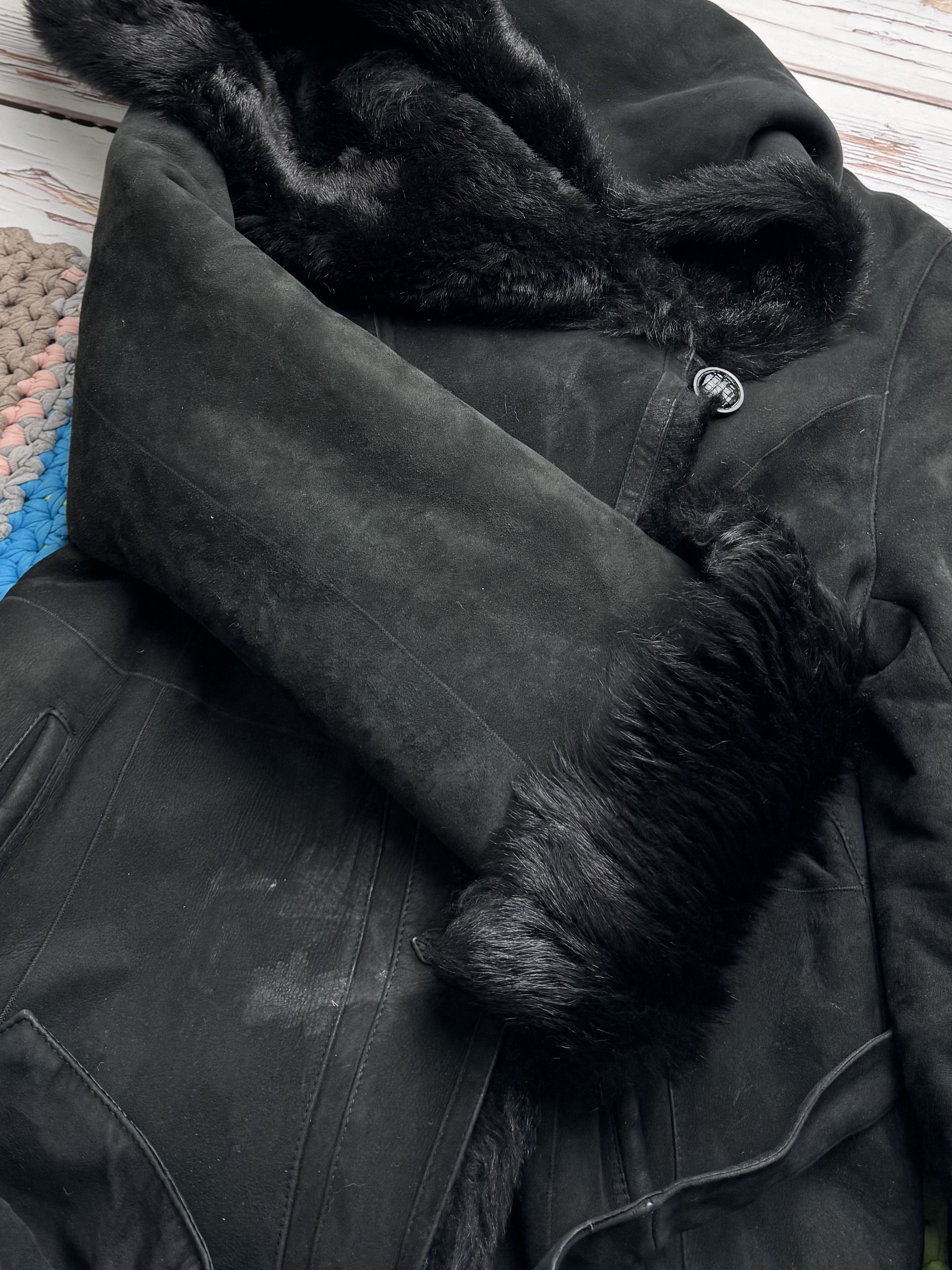 Vintage Real Leather Hooded Coat (D15)(D10)