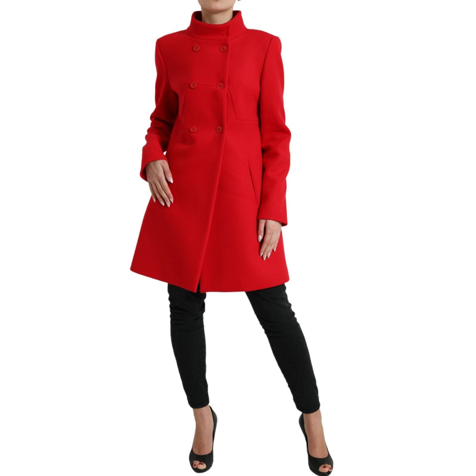 Liu Jo Liu Jo Red Wool Long Sleeves Trench Coat Jacket IT 48 NEW Size XL / US 12-14 / IT 48-50 - 1 Thumbnail