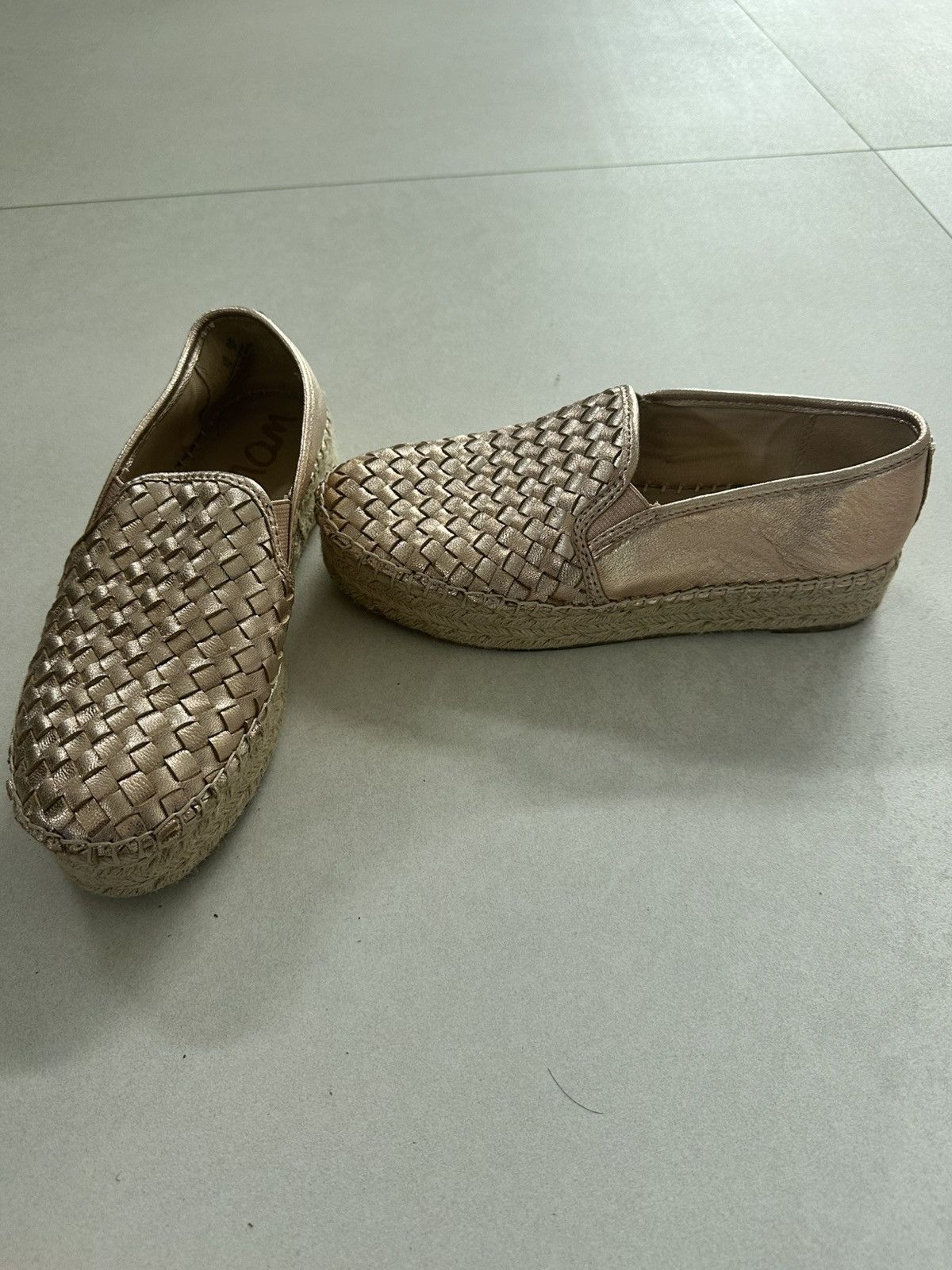 Sam Edelman SAM EDELMAN ROSE GOLD LEATHER CATHERINE ESPADRILLES SZ 7 Size US 7 / IT 37 - 7 Thumbnail