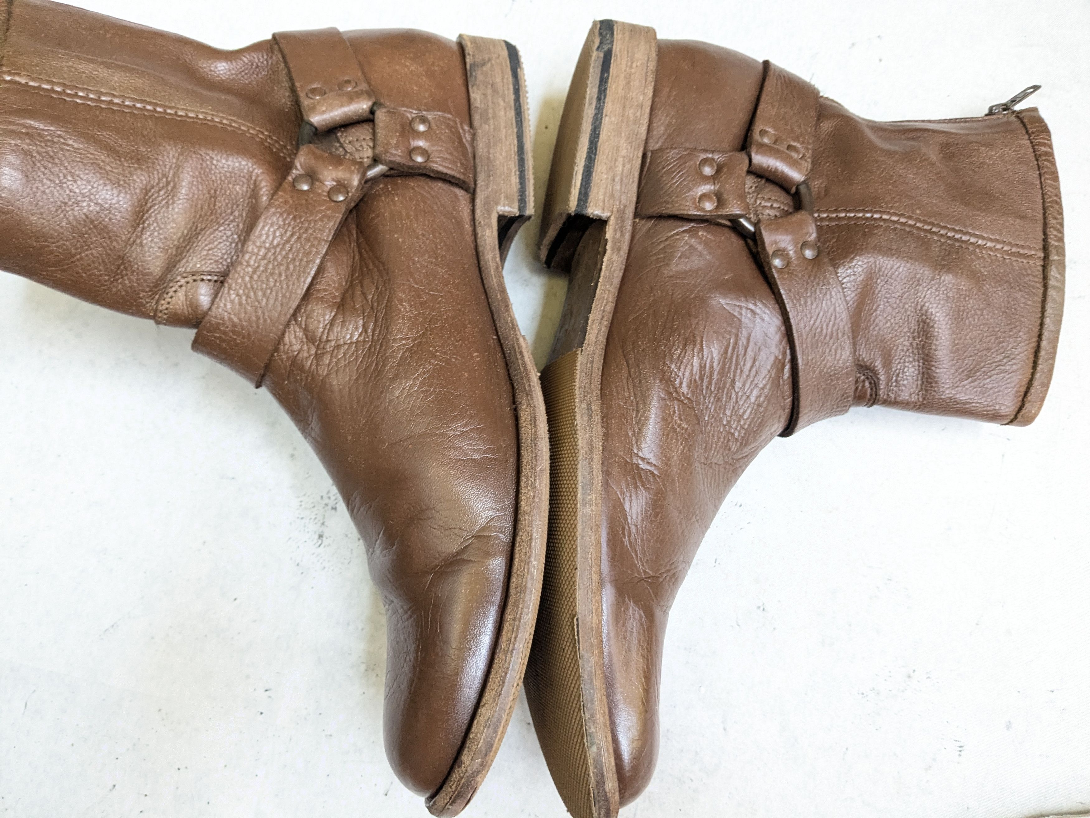 Frye Frye Harness Brown Leather 12 D Leather Buckle Size US 12 / EU 45 - 10 Thumbnail