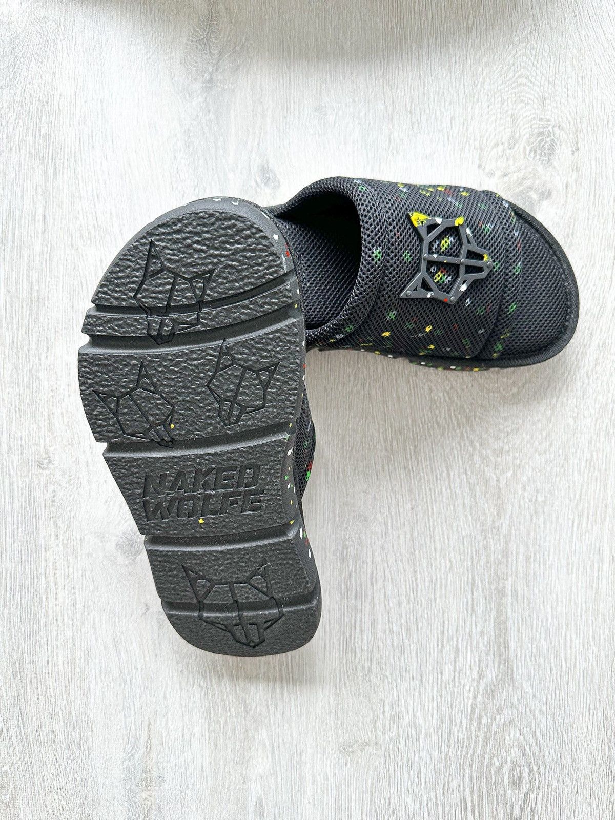 NAKED WOLFE NAKED WOLFE Black Wolfe Graffiti Army Mesh Sandals Slide Size US 7 / EU 40 - 5 Thumbnail
