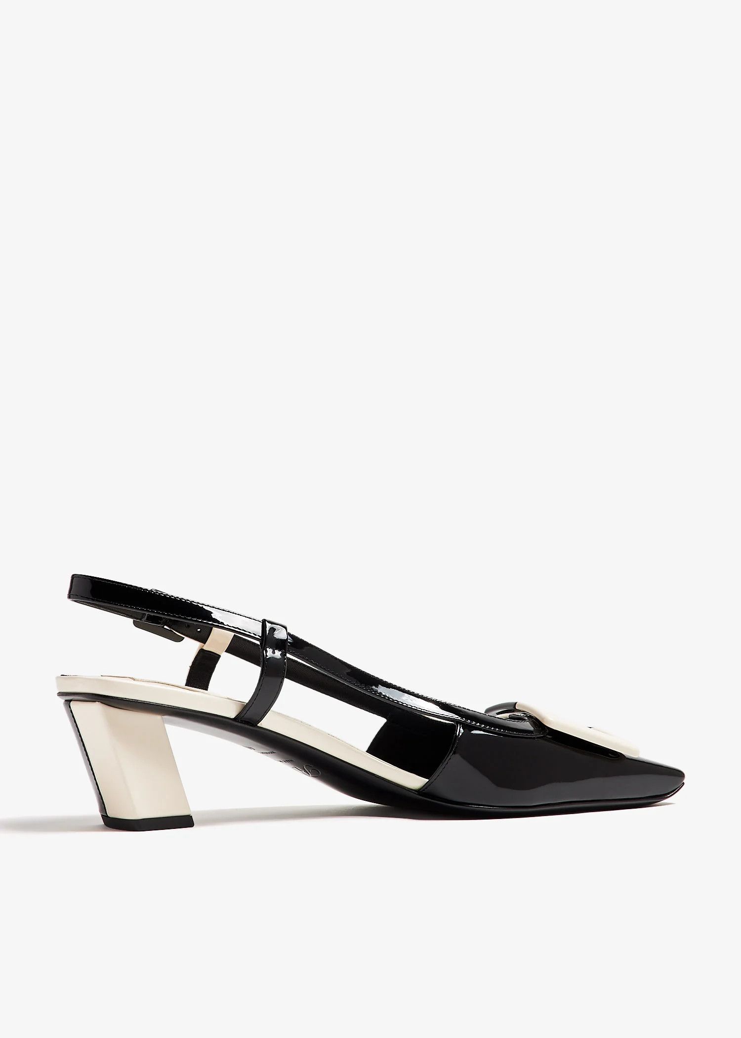 Roger Vivier o1s22i1n0325 Two-tone Patent Leather Slingback Pumps Size US 7 / IT 37 - 4 Thumbnail