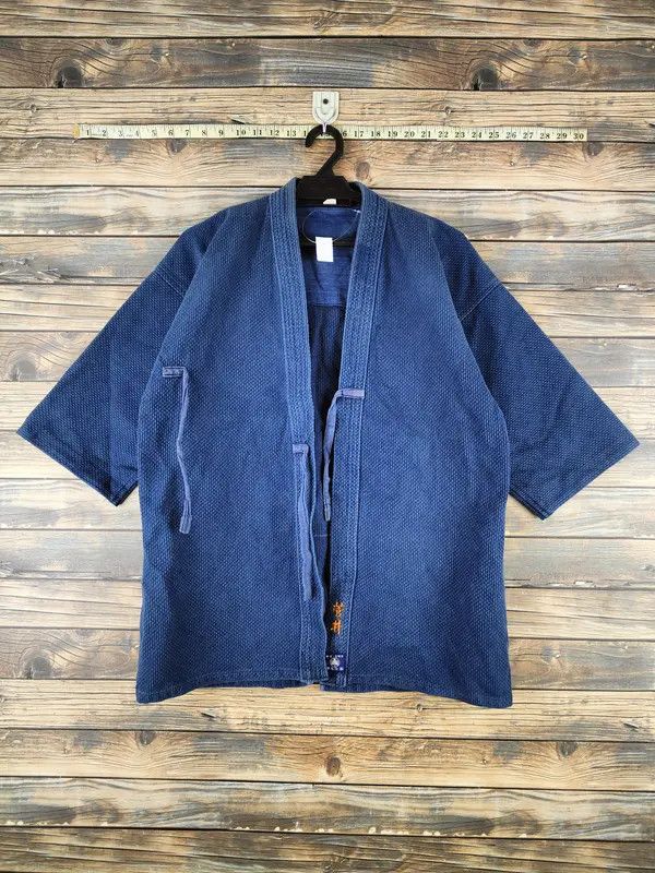 Japanese Brand DL Japan vintage skull Blue indigo Kimono #46-150 Size US M / EU 48-50 / 2 - 12 Thumbnail