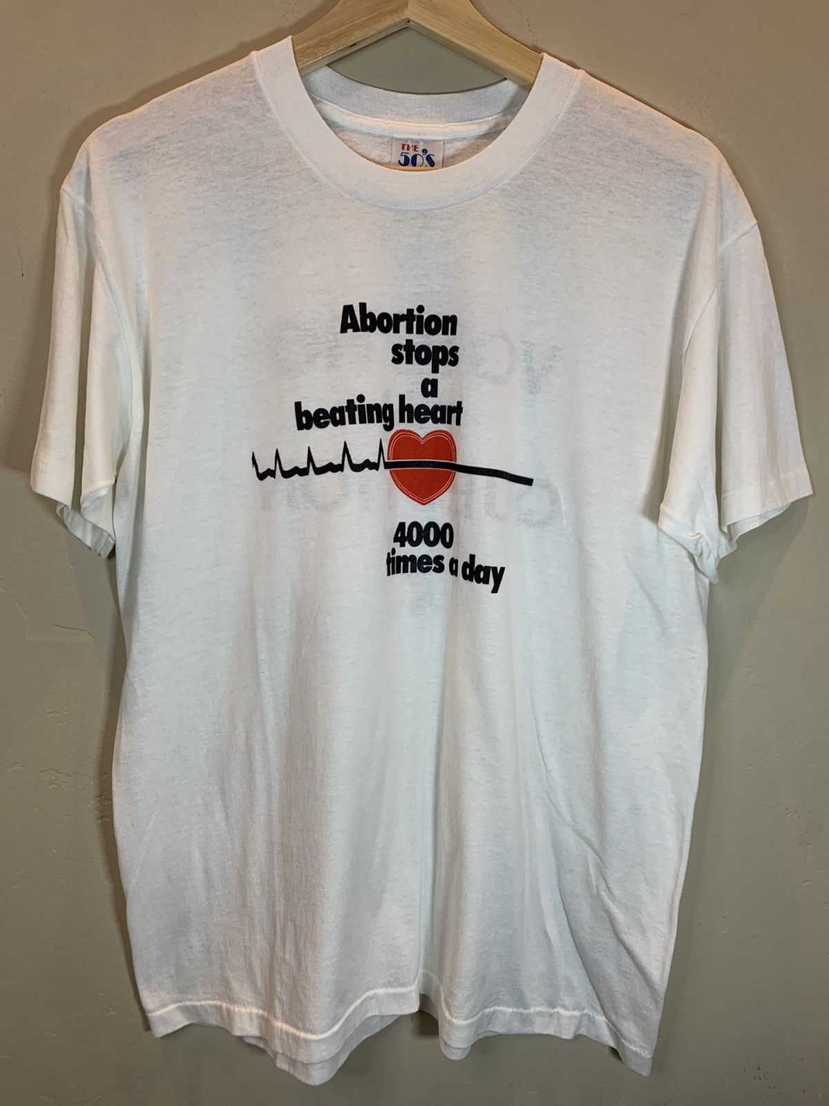 Vintage *RARE* Vintage 80’s Anti Abortion Art Single Stitch T-Shirt Size US L / EU 52-54 / 3 - 1 Thumbnail