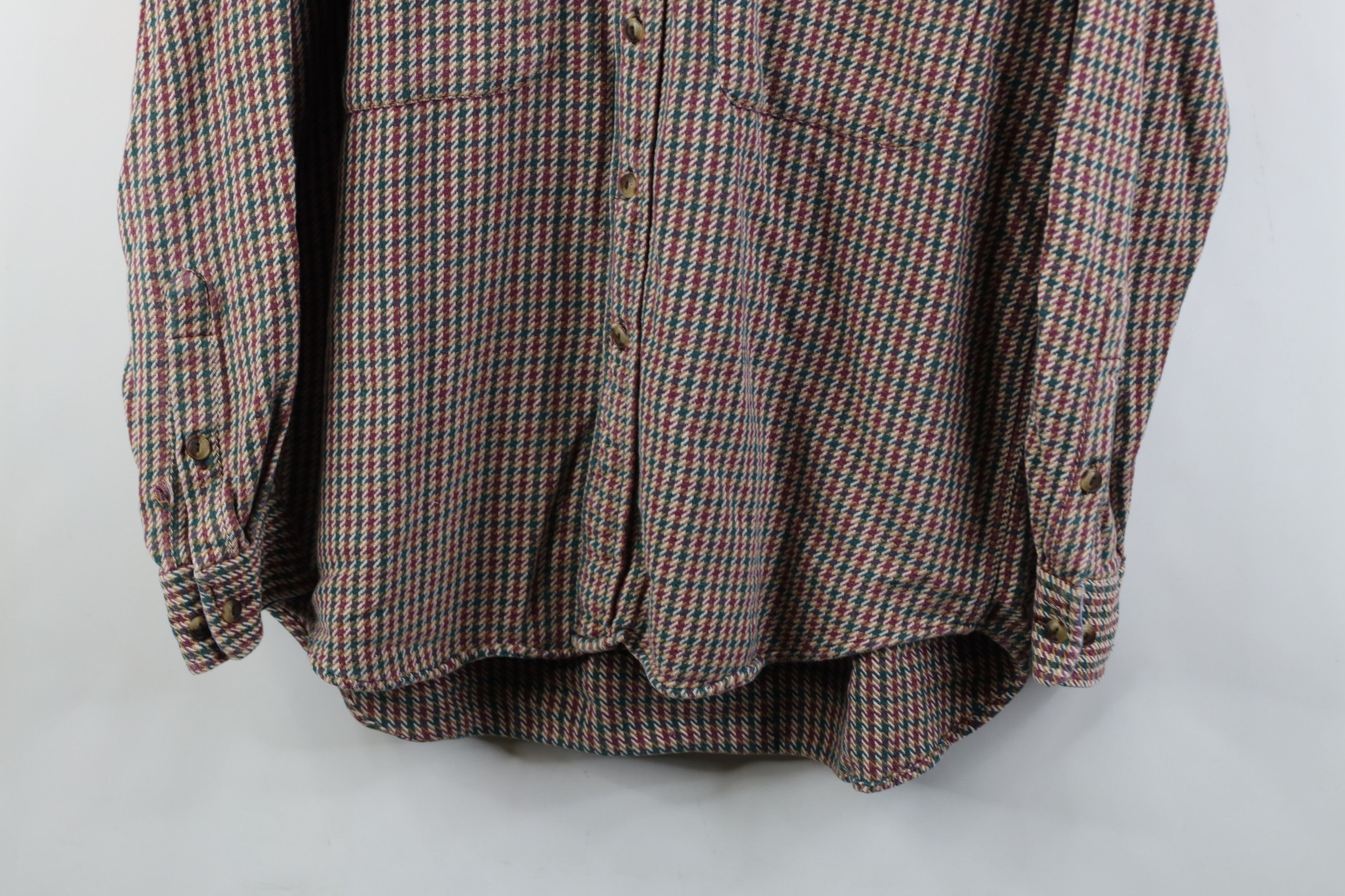 Vintage Vintage 90s Streetwear Houndstooth Flannel Button Shirt Size US M / EU 48-50 / 2 - 3 Thumbnail