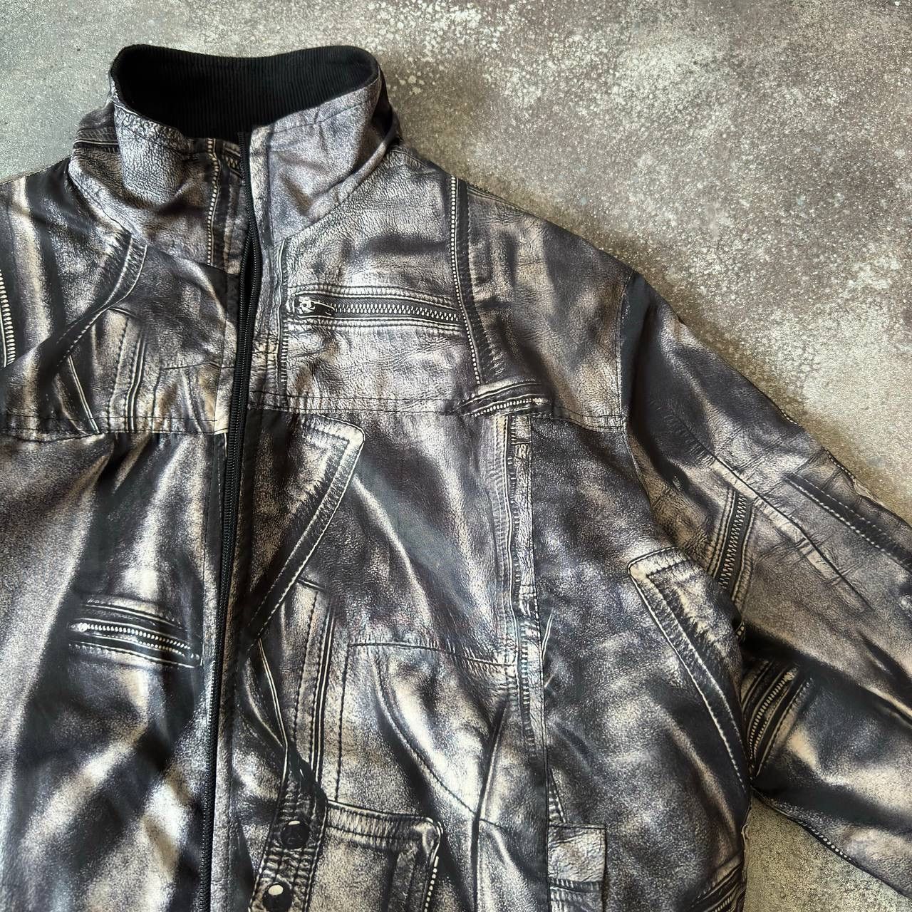 20471120 Avant Garde Zip Details Printed Jacket (rick owens vibe) Size US M / EU 48-50 / 2 - 4 Thumbnail