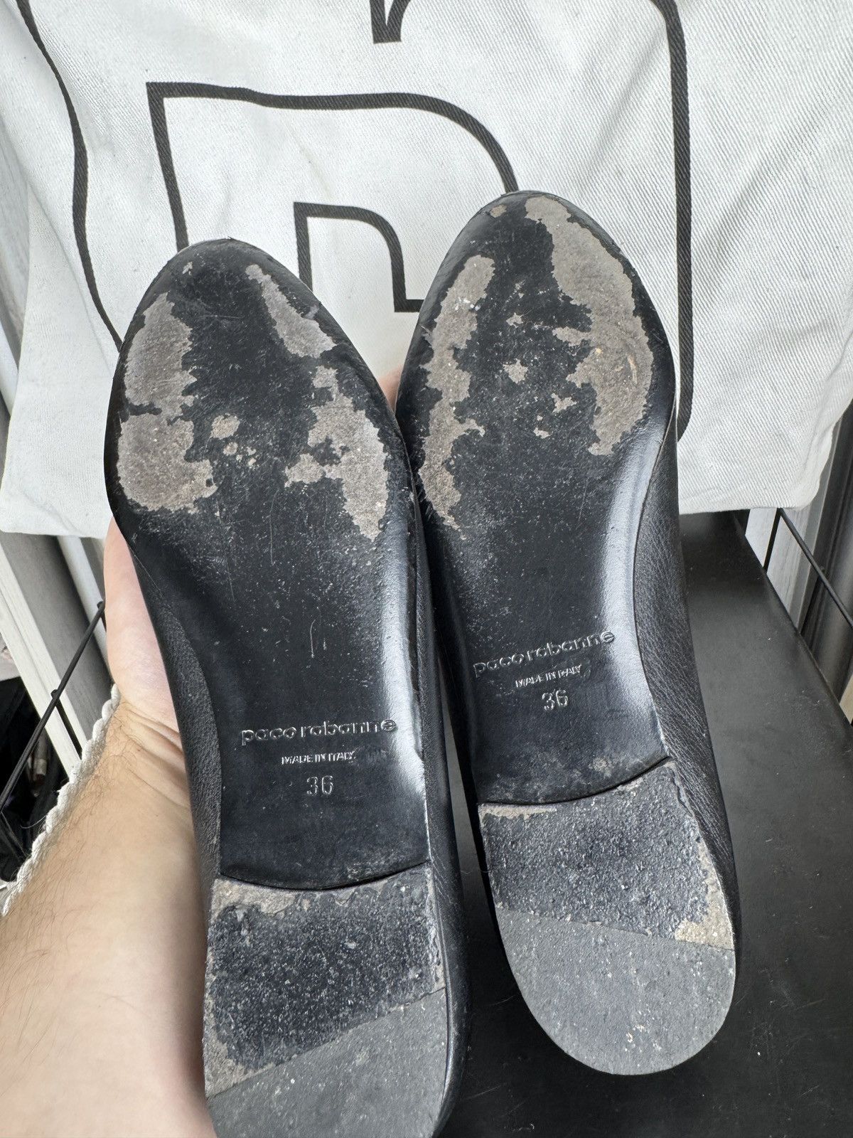 Paco Rabanne Paco Rabanne black leather ballet flats ballerina w dust bag Size US 6 / IT 36 - 10 Thumbnail