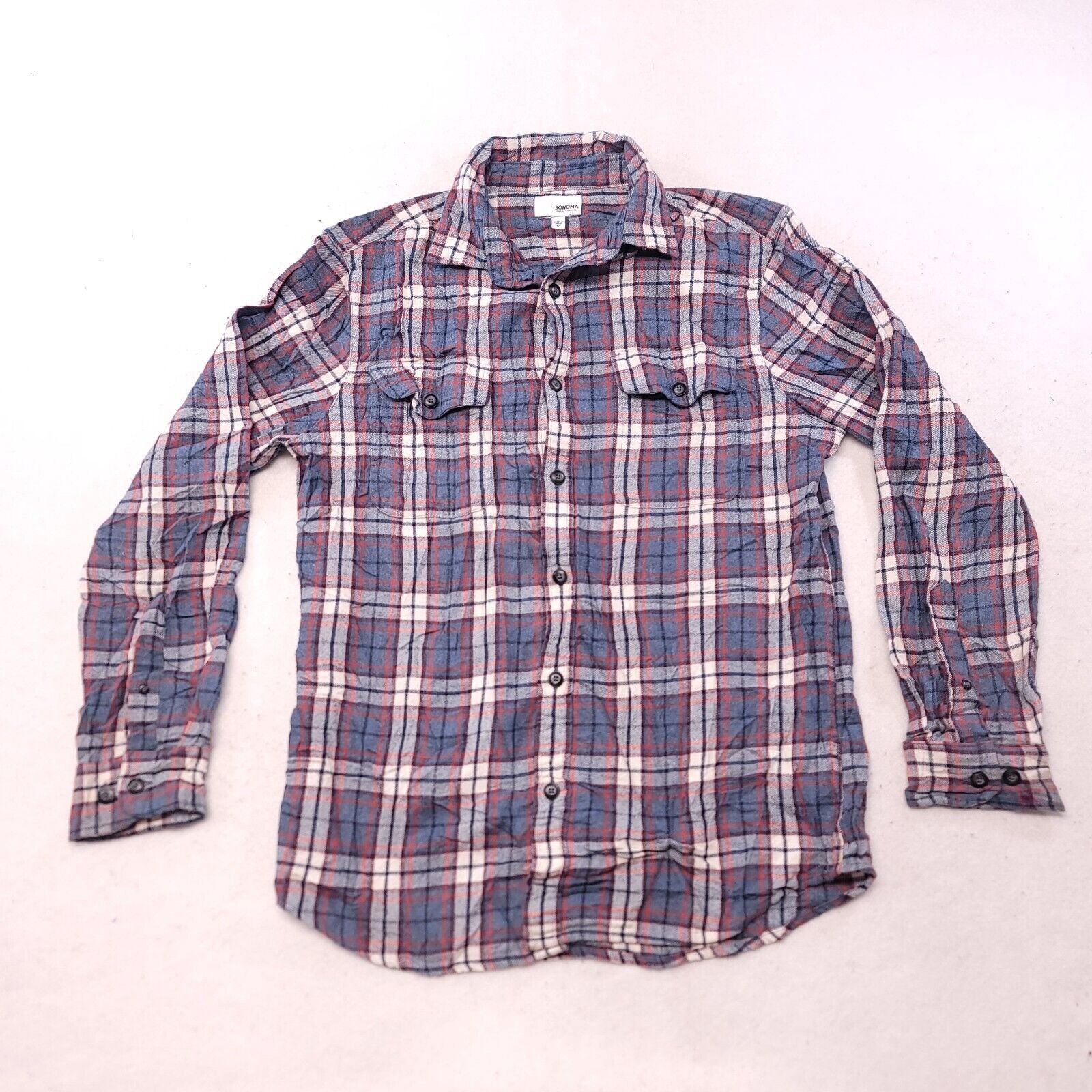 Sonoma Sonoma Tartan Flannel Shirt Mens Size Medium M Blue White Size US M / EU 48-50 / 2 - 2 Thumbnail