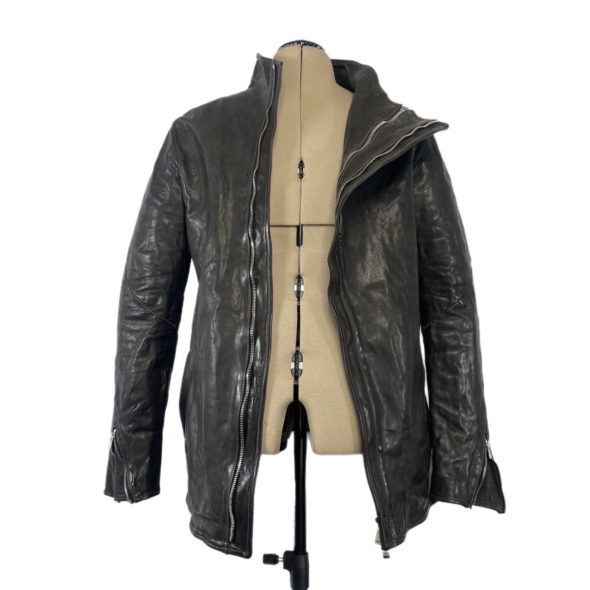 Incarnation Double-zip blouson jacket - high neck - black horse leather Size US XXL / EU 58 / 5 - 3 Thumbnail