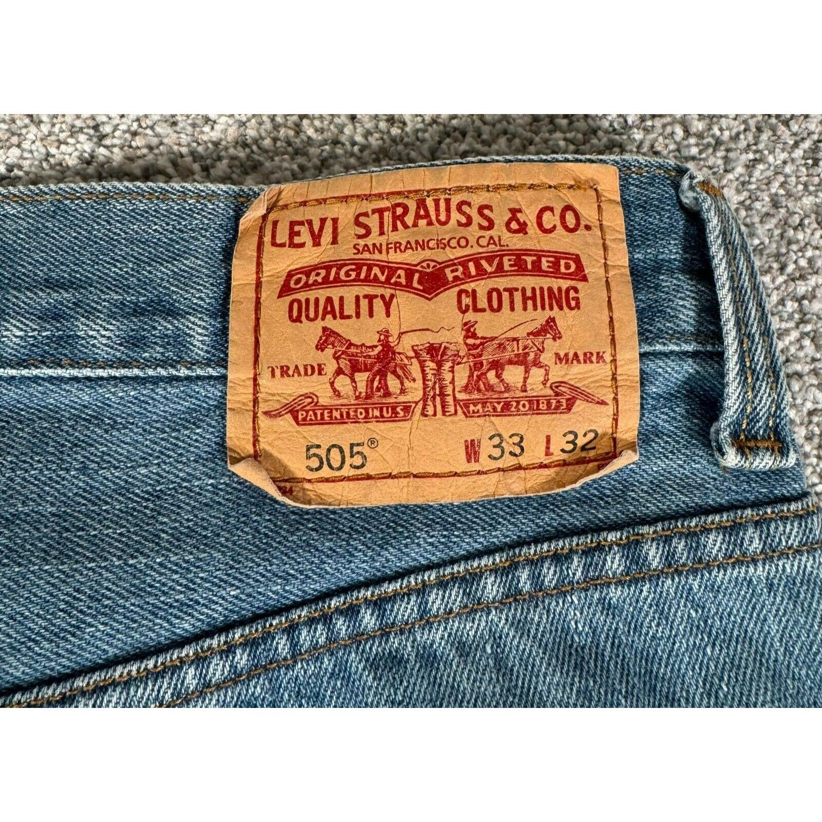 Levi's Levis 505 Jeans Mens 33x32 90s Y2K Vintage Streetwear Grunge Size US 33 - 14 Thumbnail