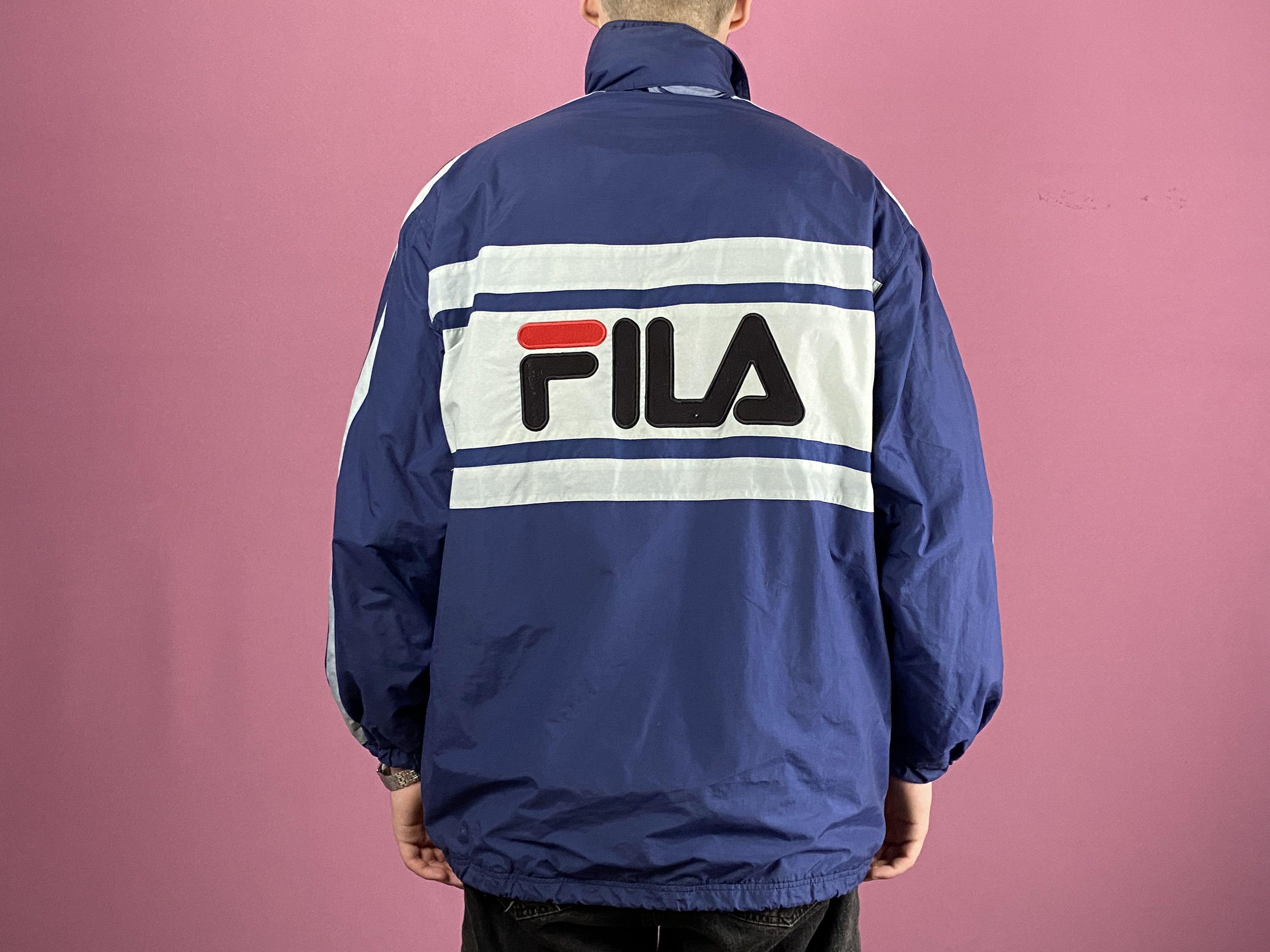 Fila × Vintage Fila Big Logo Vintage Men's Windbreaker Jacket - M Size US M / EU 48-50 / 2 - 4 Thumbnail