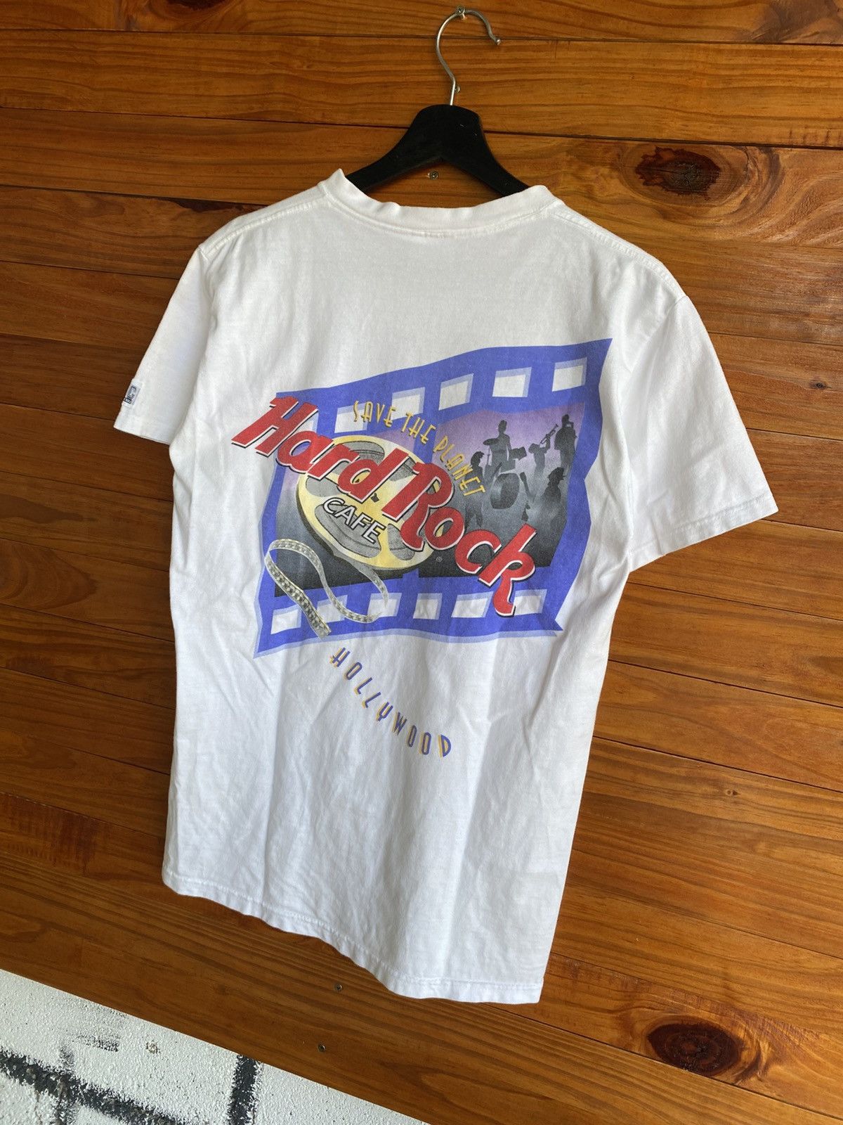 Hard Rock Cafe Vintage Hard Rock Cafe Hollywood T-Shirt White 90s Made USA Size US S / EU 44-46 / 1 - 5 Thumbnail