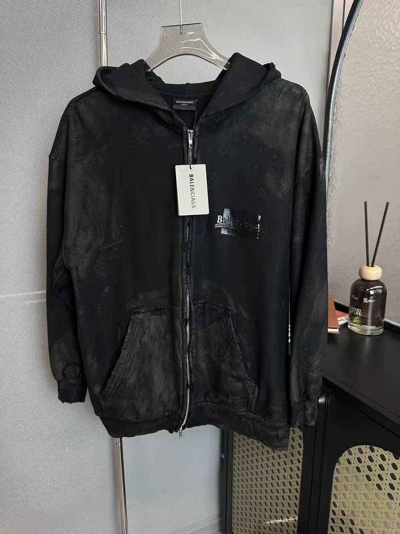 Balenciaga Mud-Dyed Zip Hoodie - dmc