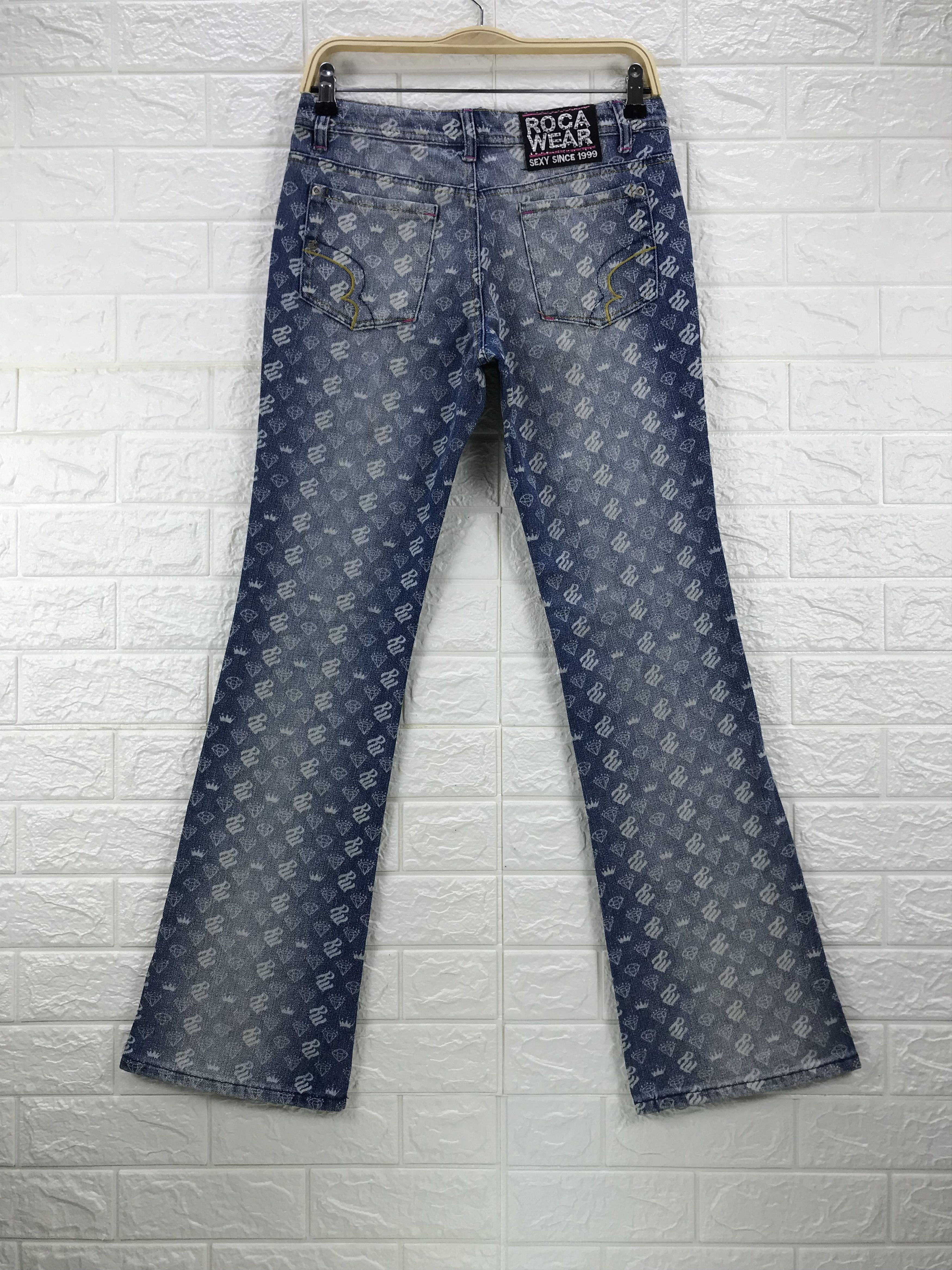 Rocawear Vintage Rocawear Monogram Bell Bottom Flare Jeans Size 29" - 5 Thumbnail