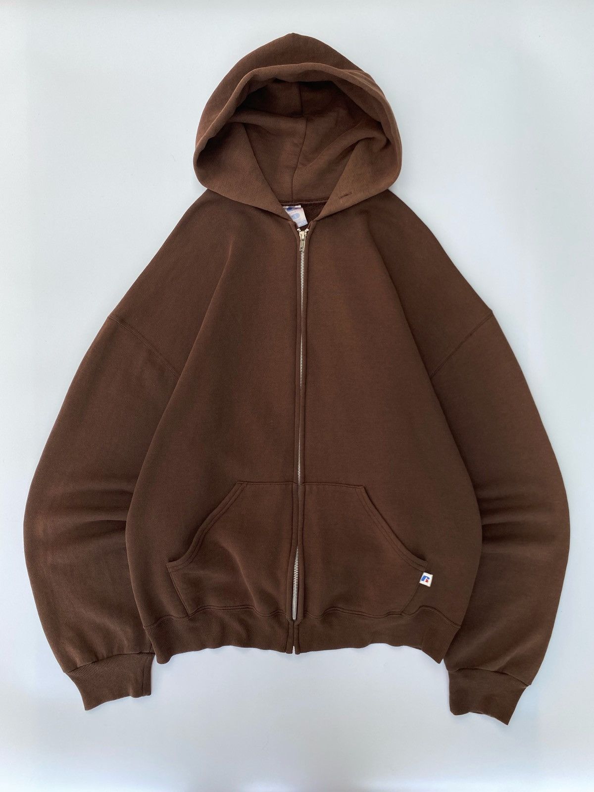 Russell Athletic Sunfaded Choco Brown Russell Athletic Boxy Zip Hoodie Size US L / EU 52-54 / 3 - 1 Thumbnail