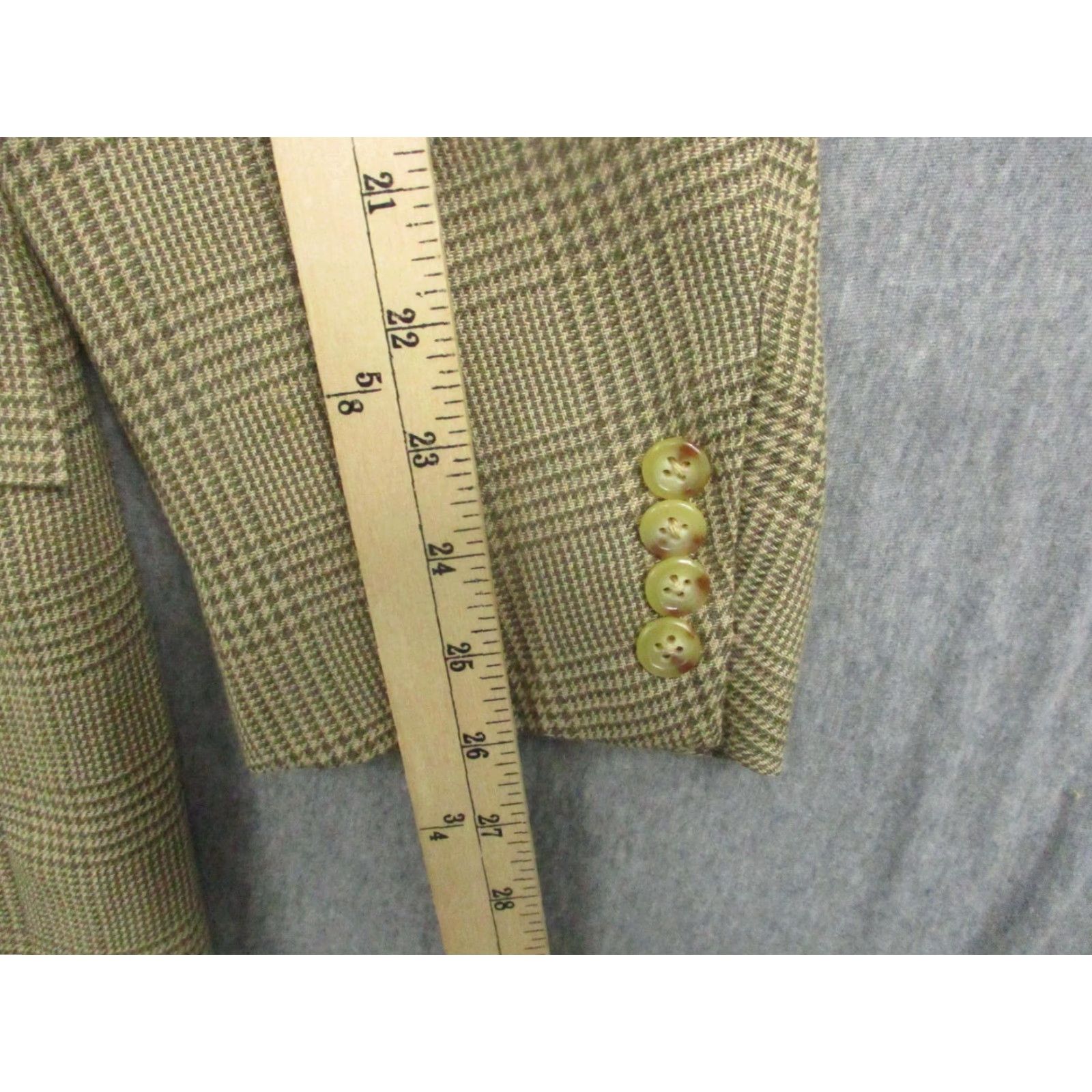 Polo Ralph Lauren VINTAGE Polo Ralph Lauren Blazer Men 42L Beige Plaid Sport Coat Made Italy Size US XL / EU 56 / 4 - 7 Thumbnail