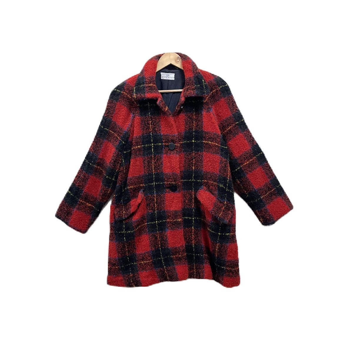 Givenchy Vintage GIVENCHY red tartan coat jacket Size XL / US 12-14 / IT 48-50 - 1 Thumbnail