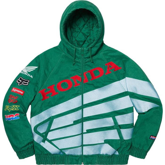 Supreme Supreme Honda Fox Racing Puffy Zip Up Jacket Dark Green