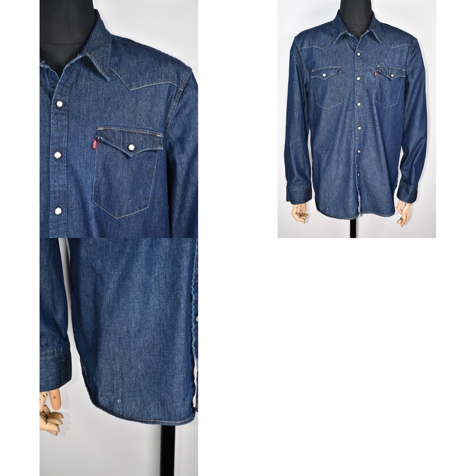 Levi's Levi's Barstow Shirt Denim Men's 2XL Barstow Shirt Denim Casual Western Snap Button-Up Pockets Blue Cotton Denim Shirt 2XL Mens Mens Size US XXL / EU 58 / 5 - 8 Thumbnail