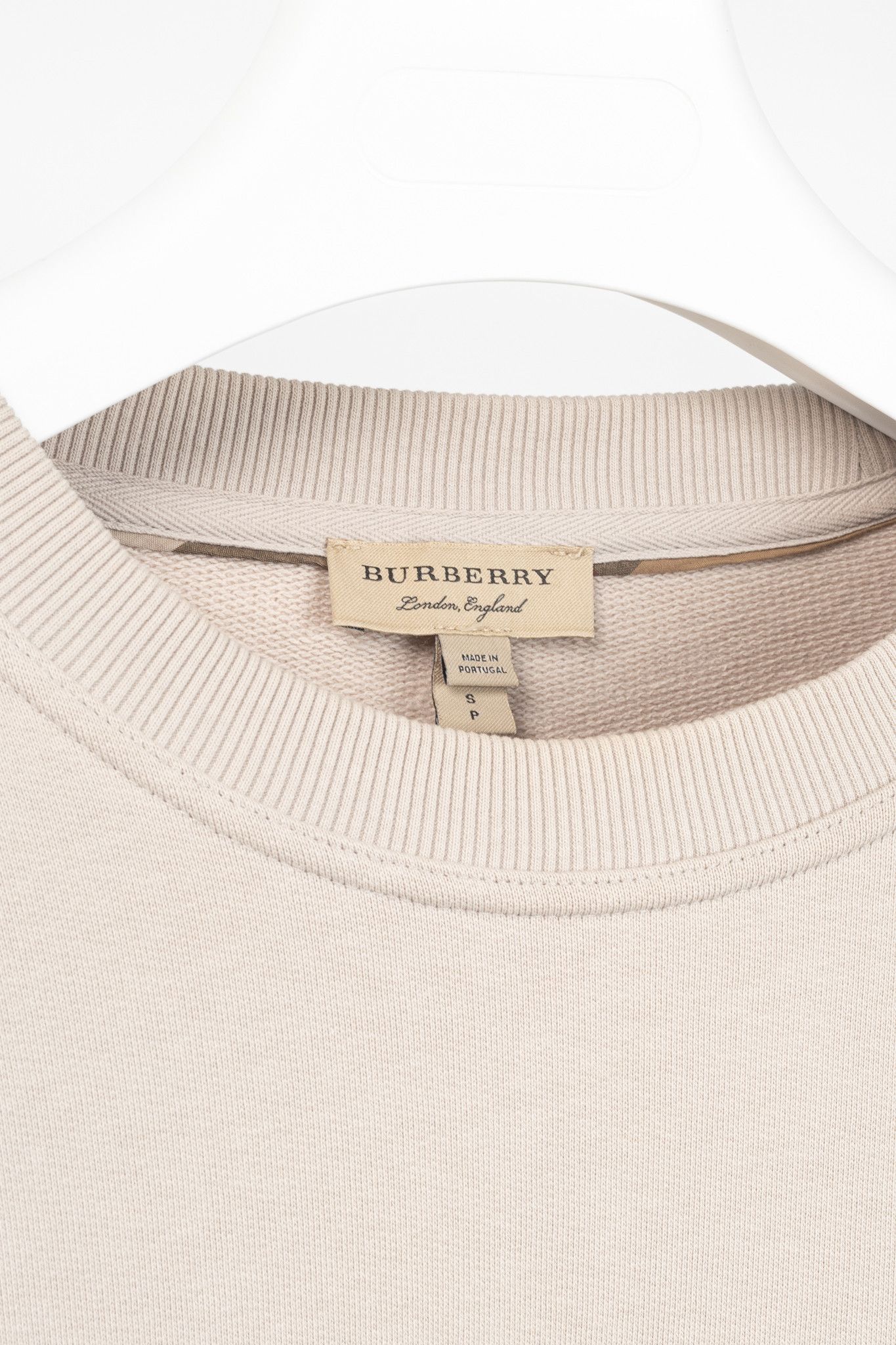 Burberry Burberry Beige Cotton French-Terry Ribbed-Trim Sweatshirt Size S / US 4 / IT 40 - 4 Thumbnail