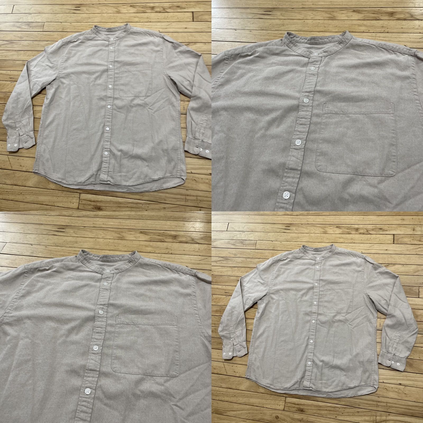 Vintage VINTAGE Button Shirt Men M Mock Neck Western Long Sleeve Beige Tan Layering Old Money Shirt Size US M / EU 48-50 / 2 - 10 Thumbnail