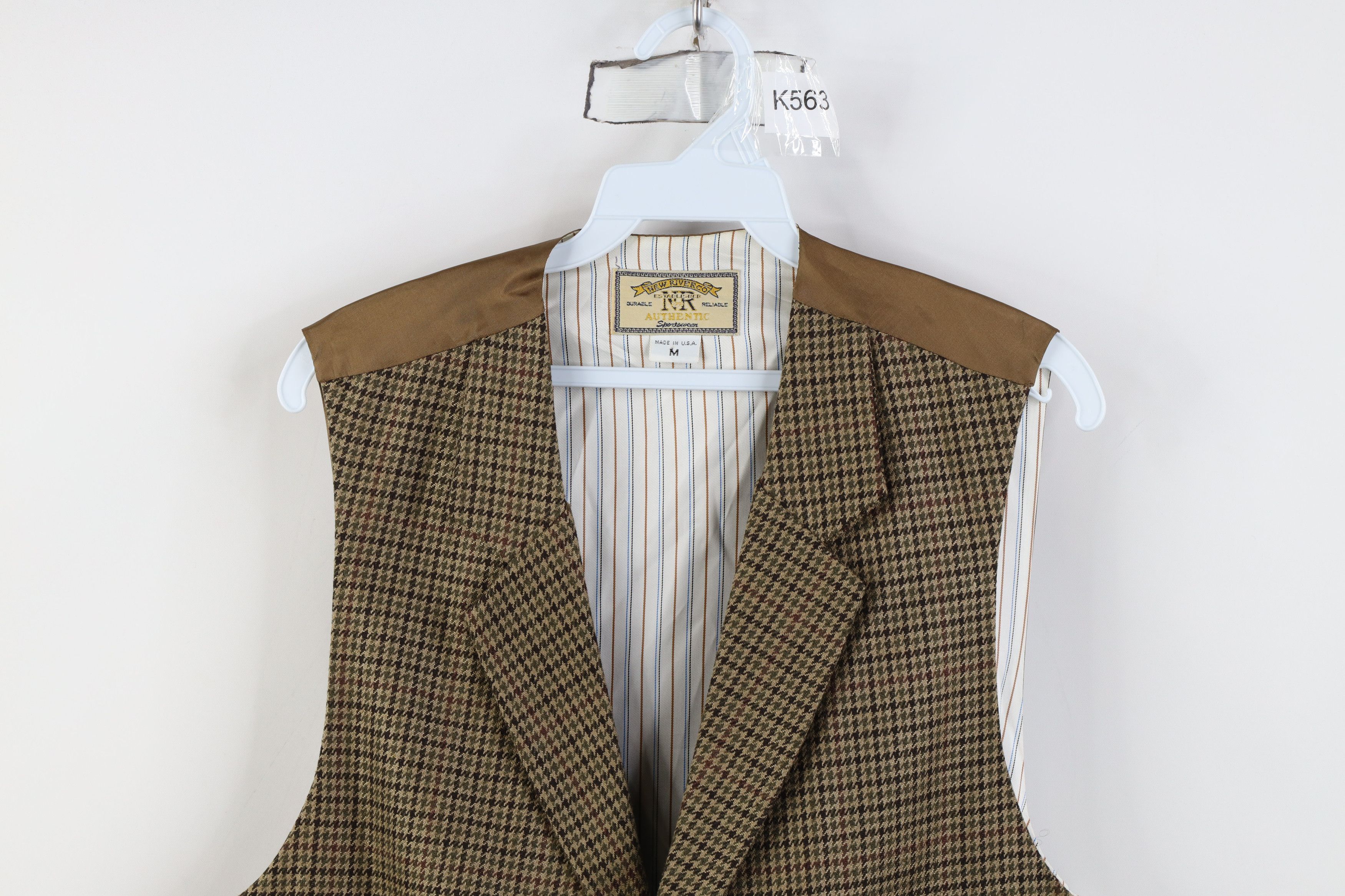 Vintage Vintage 90s Streetwear Back Suit Vest Jacket Houndstooth US Size US M / EU 48-50 / 2 - 2 Thumbnail