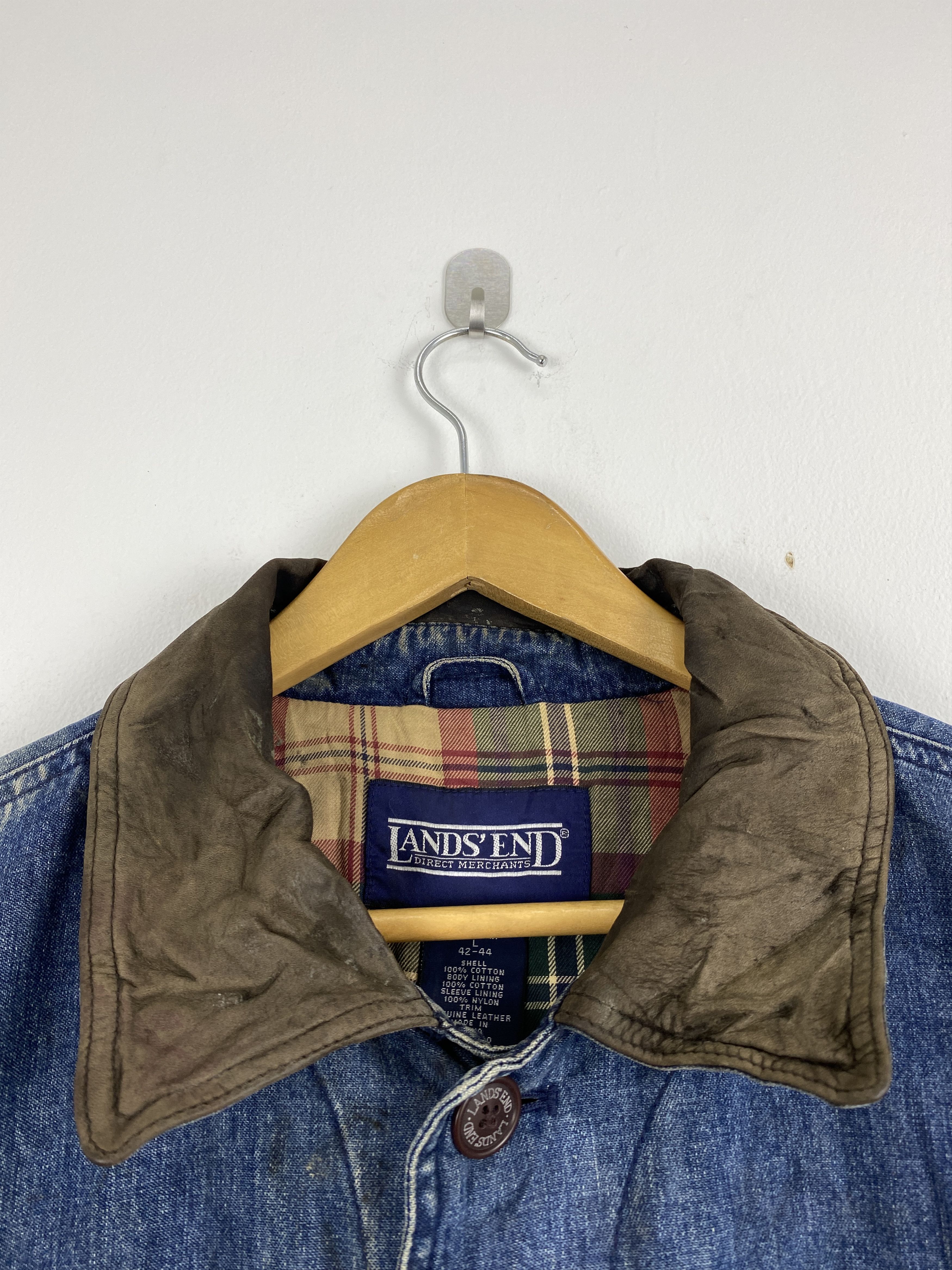 Lands' End Vintage Lands End Denim Jacket jacket J2011 Size US L / EU 52-54 / 3 - 14 Thumbnail