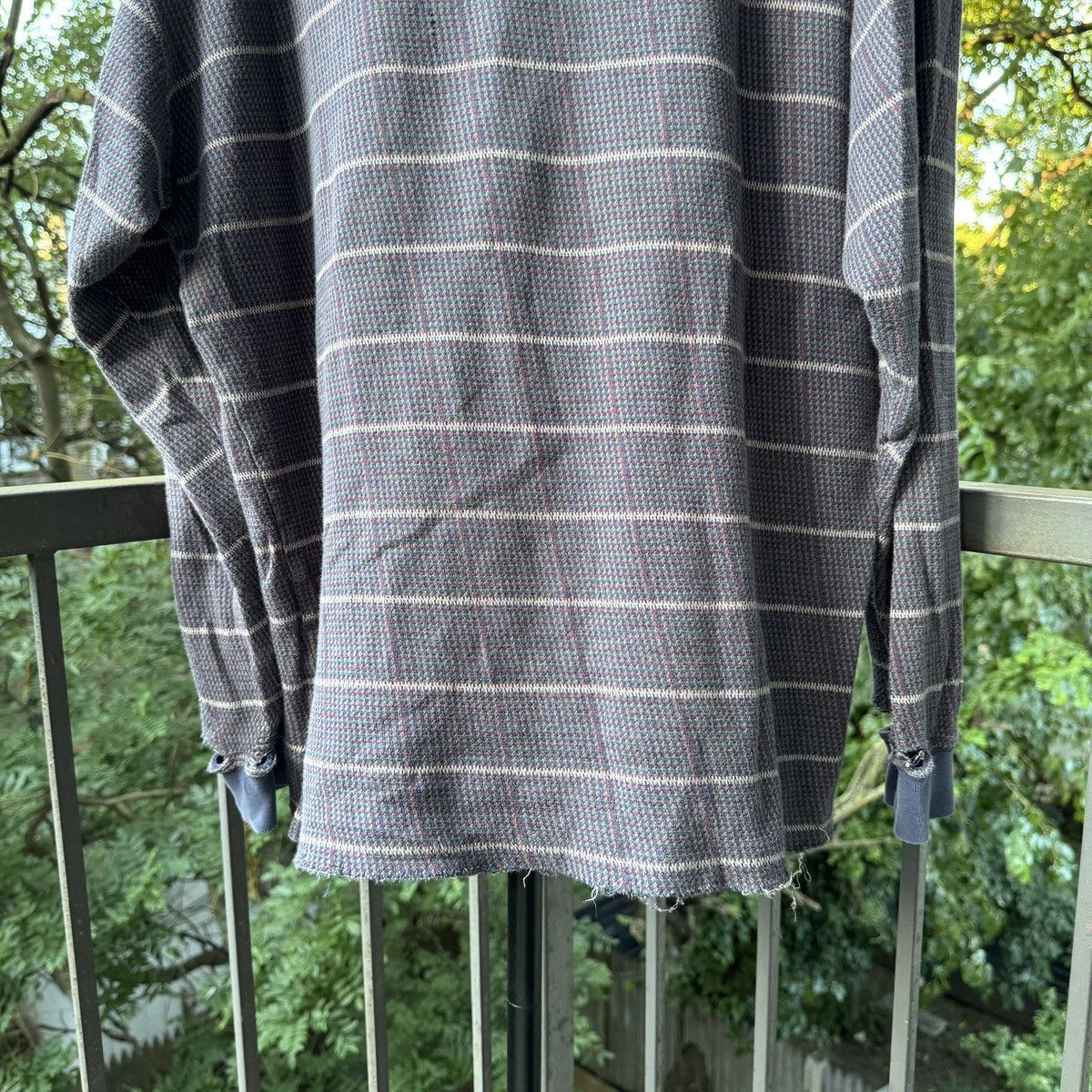 Vintage Thrashed Faded Distressed Henley Shirt ERD Grunge Chrome Size US XL / EU 56 / 4 - 7 Thumbnail
