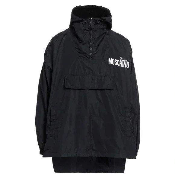 Moschino o1y0225 Logo Shell Hooded Jacket in Black Size US S / EU 44-46 / 1 - 4 Thumbnail
