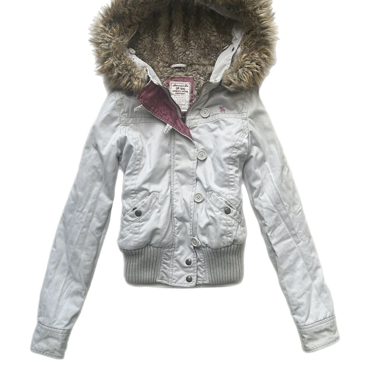 Abercrombie & Fitch y2k abercrombie & fitch beige fur jacket Size XS / US 0-2 / IT 36-38 - 1 Preview