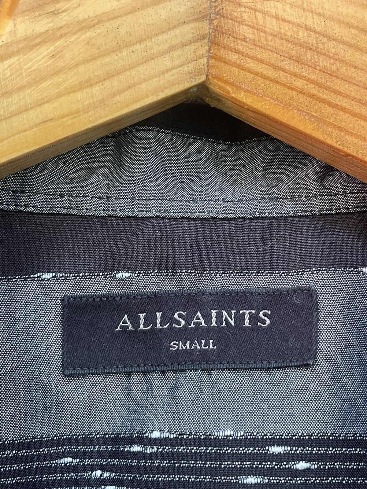 Allsaints AllSaints Gabon Grey Black Stripe SS Shirt Up Short Sleeve Size US S / EU 44-46 / 1 - 7 Thumbnail