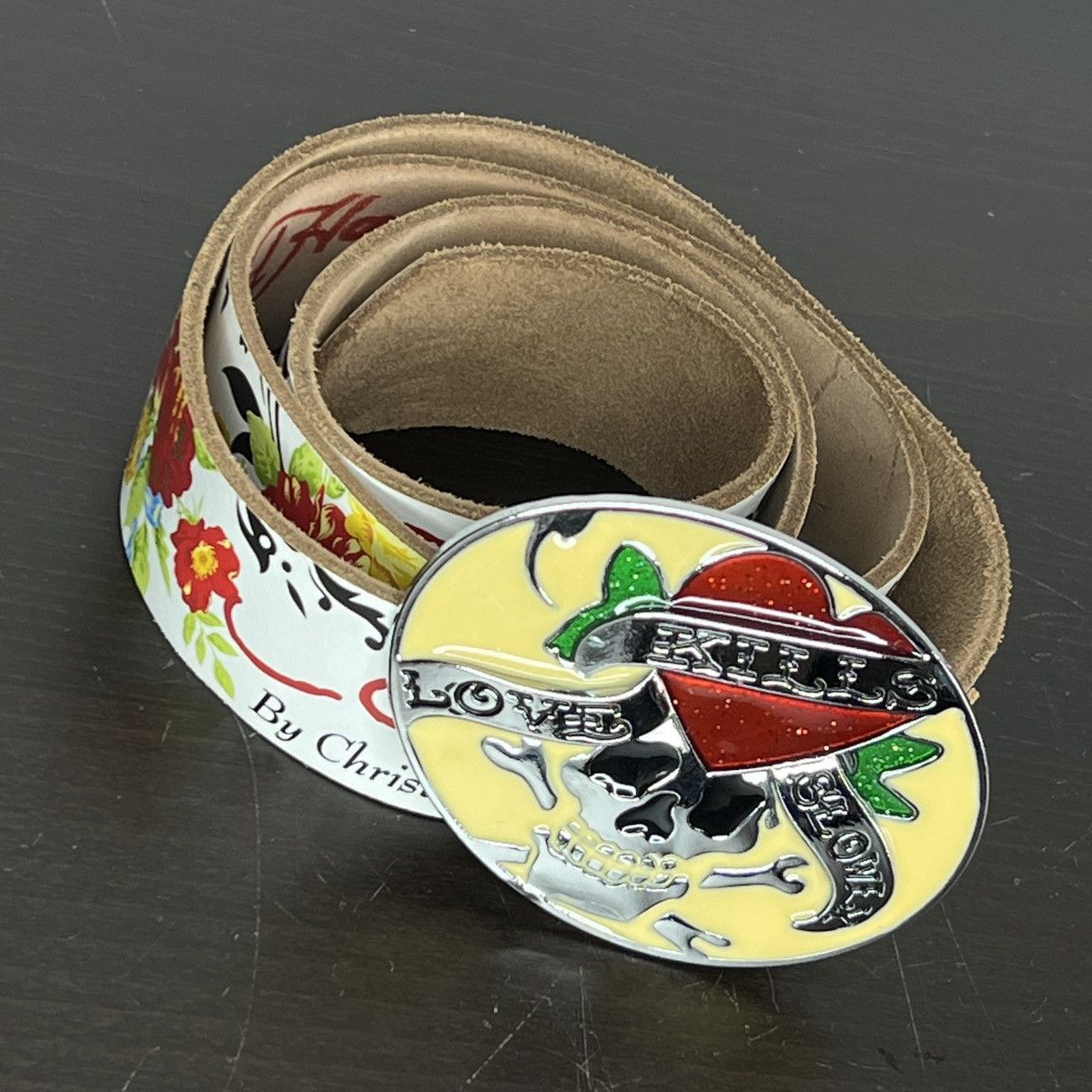 Christian Audigier Ed Hardy Y2K Belt 00s Vintage Tiger Tattoo Style Rare Retro Size ONE SIZE - 3 Thumbnail